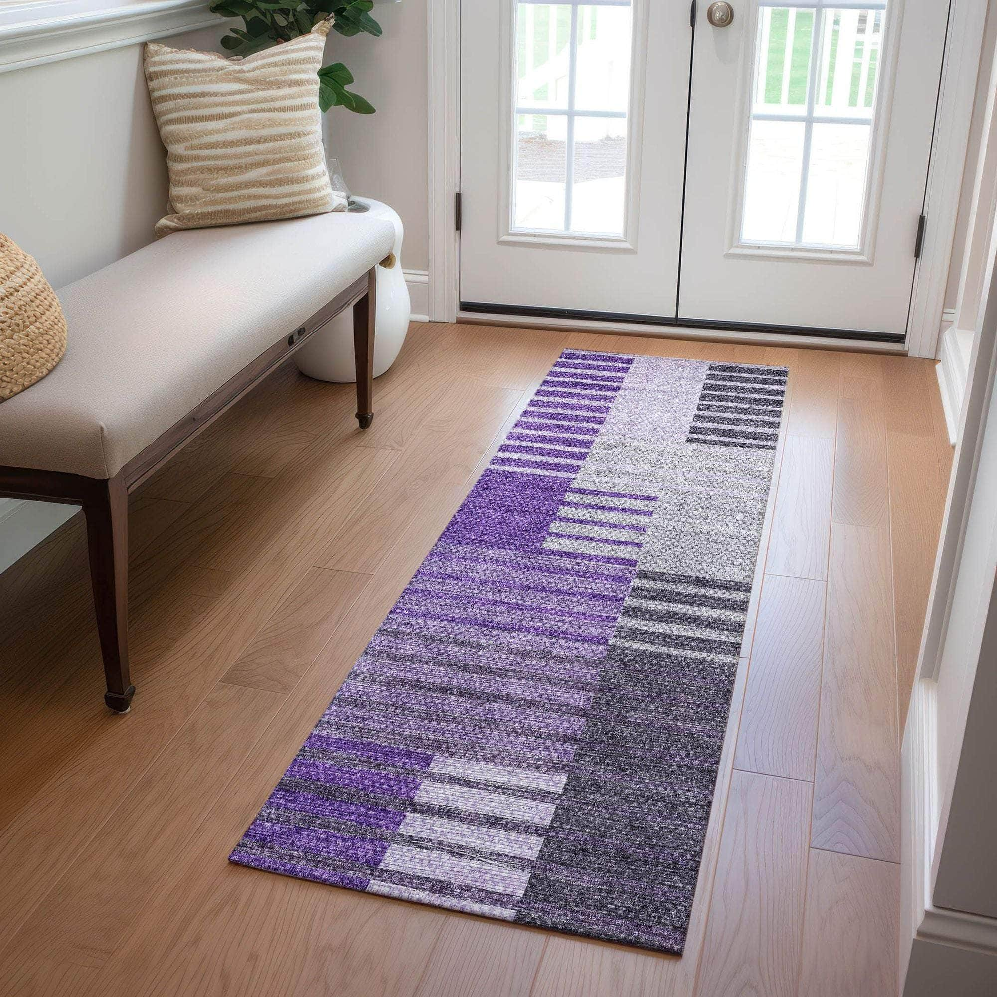 Machine Made ACN687 Purple  Rugs #color_purple 