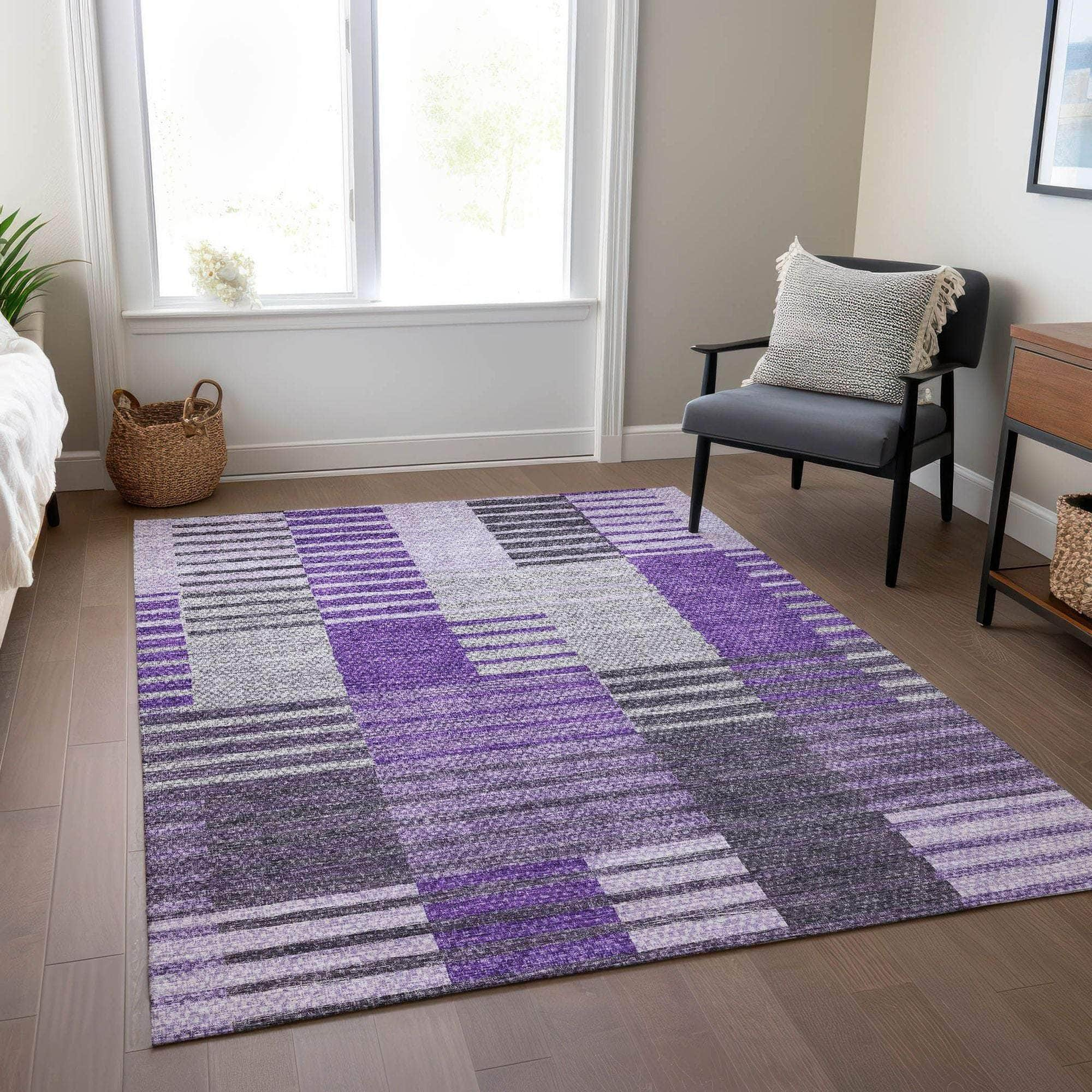 Machine Made ACN687 Purple  Rugs #color_purple 