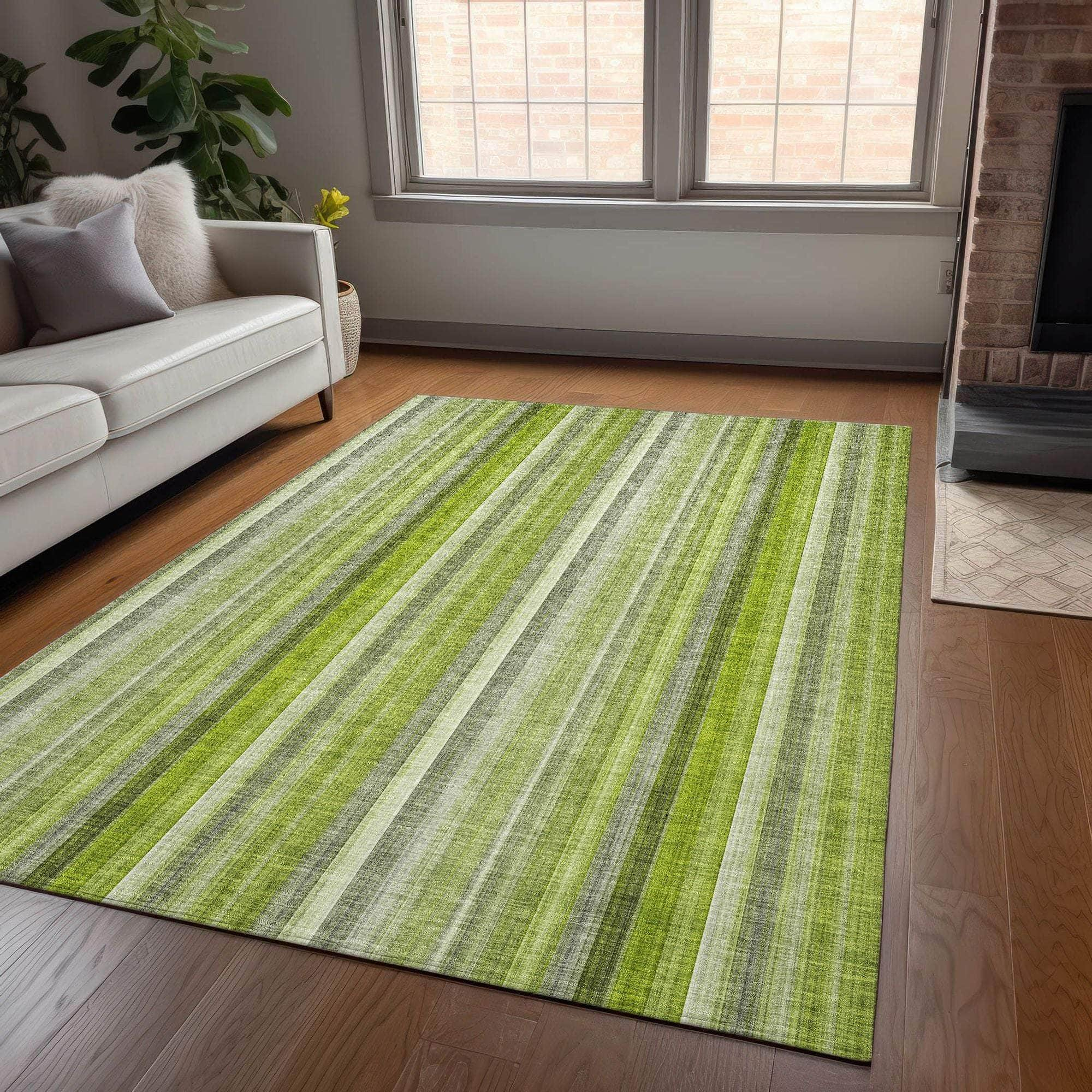 Machine Made ACN543 Green  Rugs #color_green 