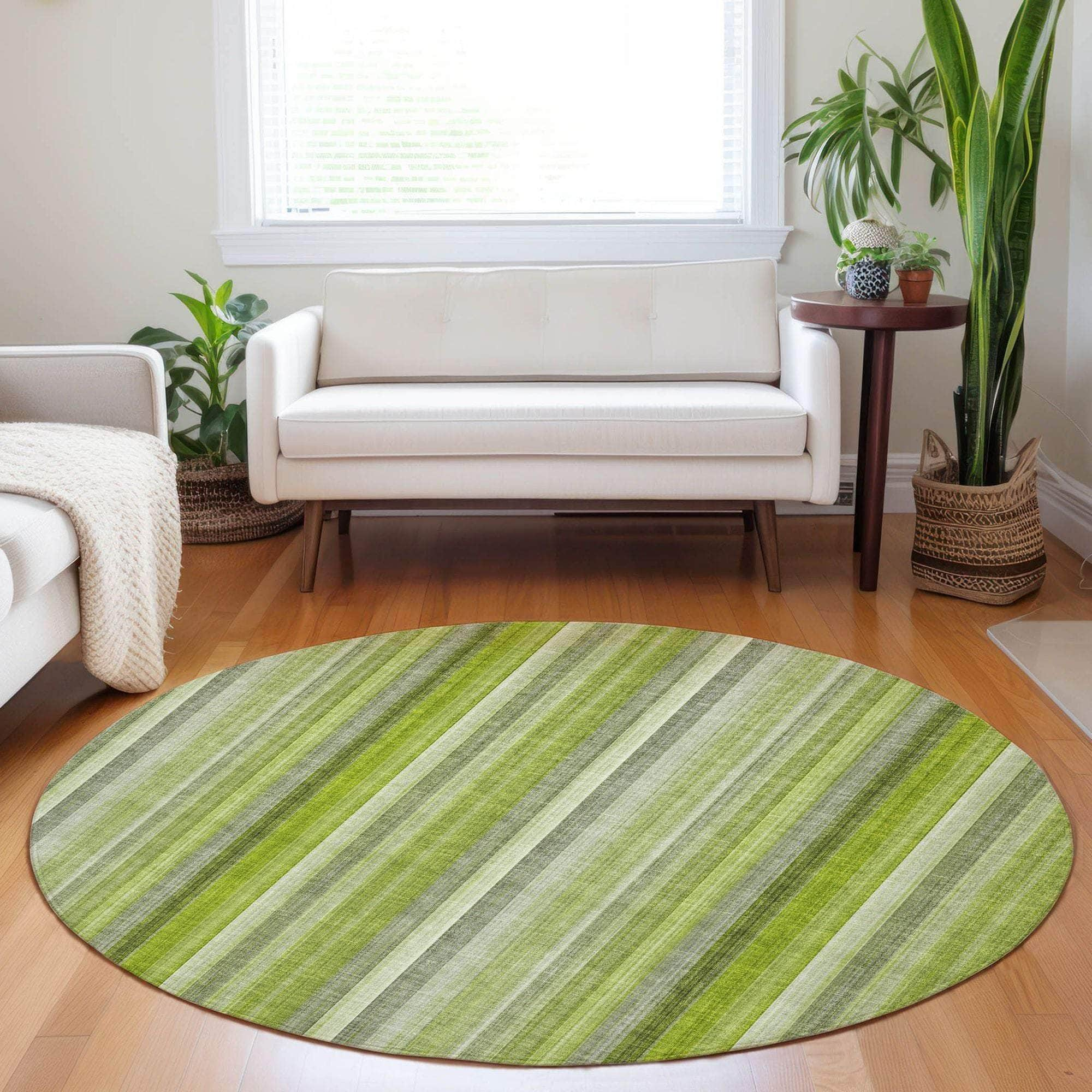 Machine Made ACN543 Green  Rugs #color_green 