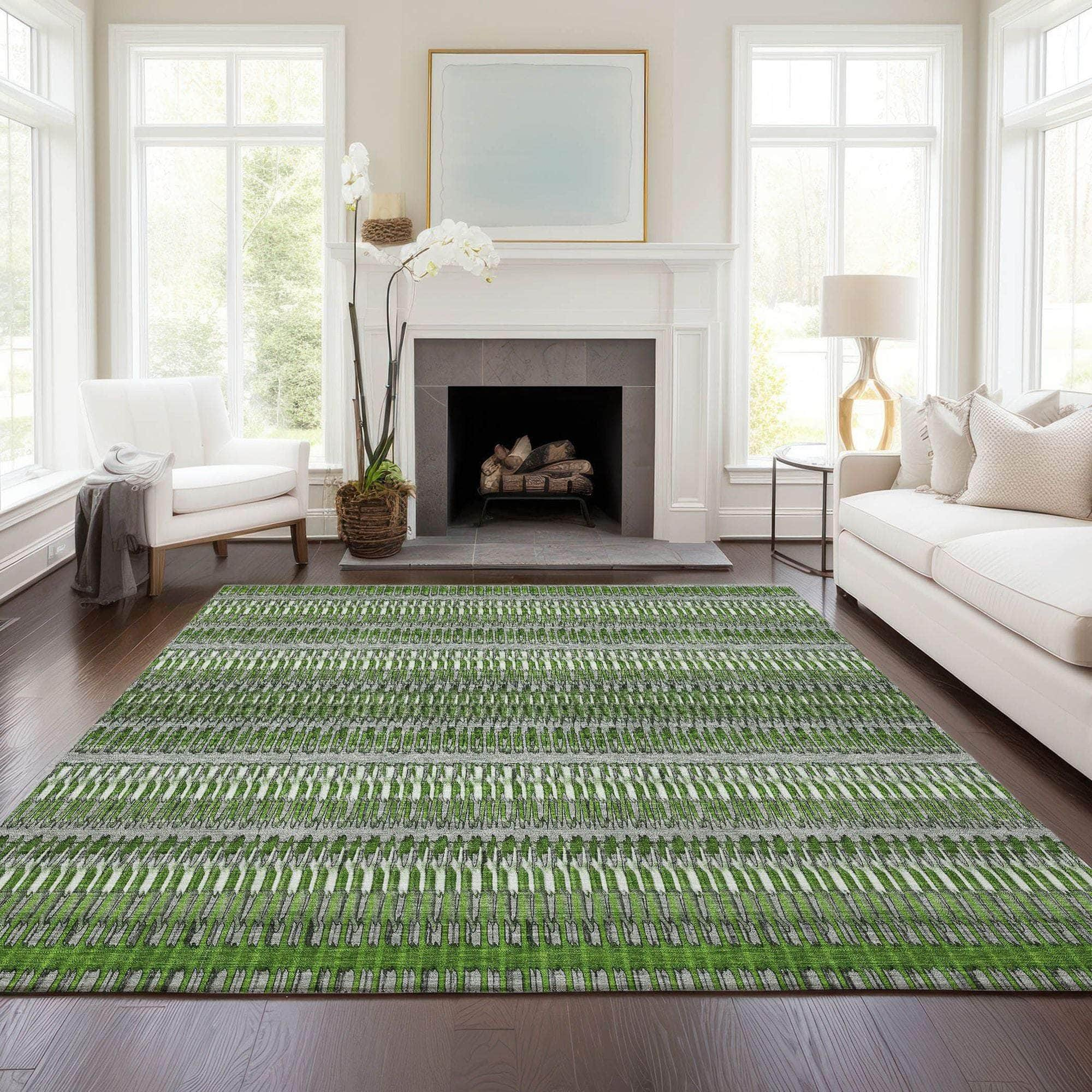 Machine Made ACN589 Green  Rugs #color_green 