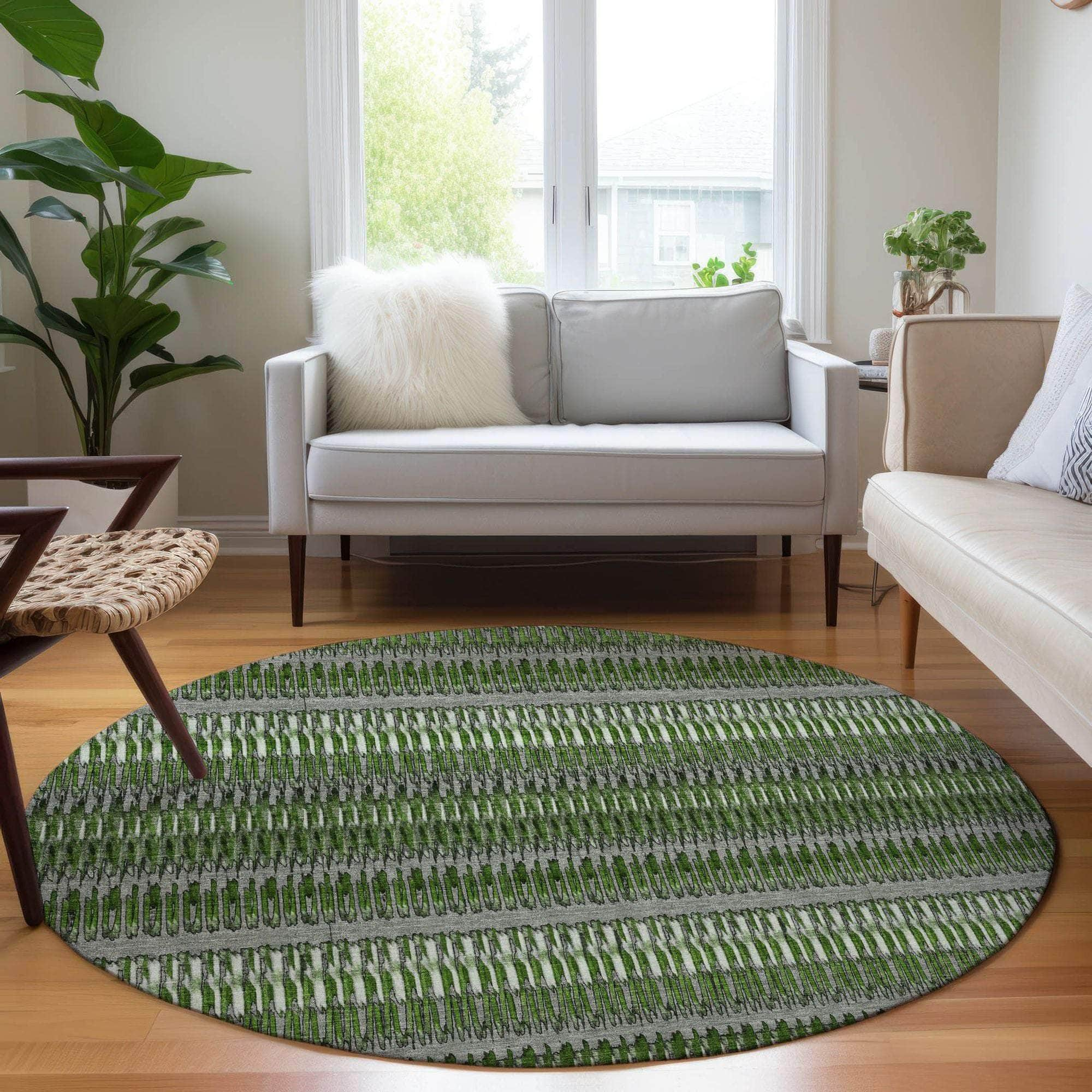 Machine Made ACN589 Green  Rugs #color_green 