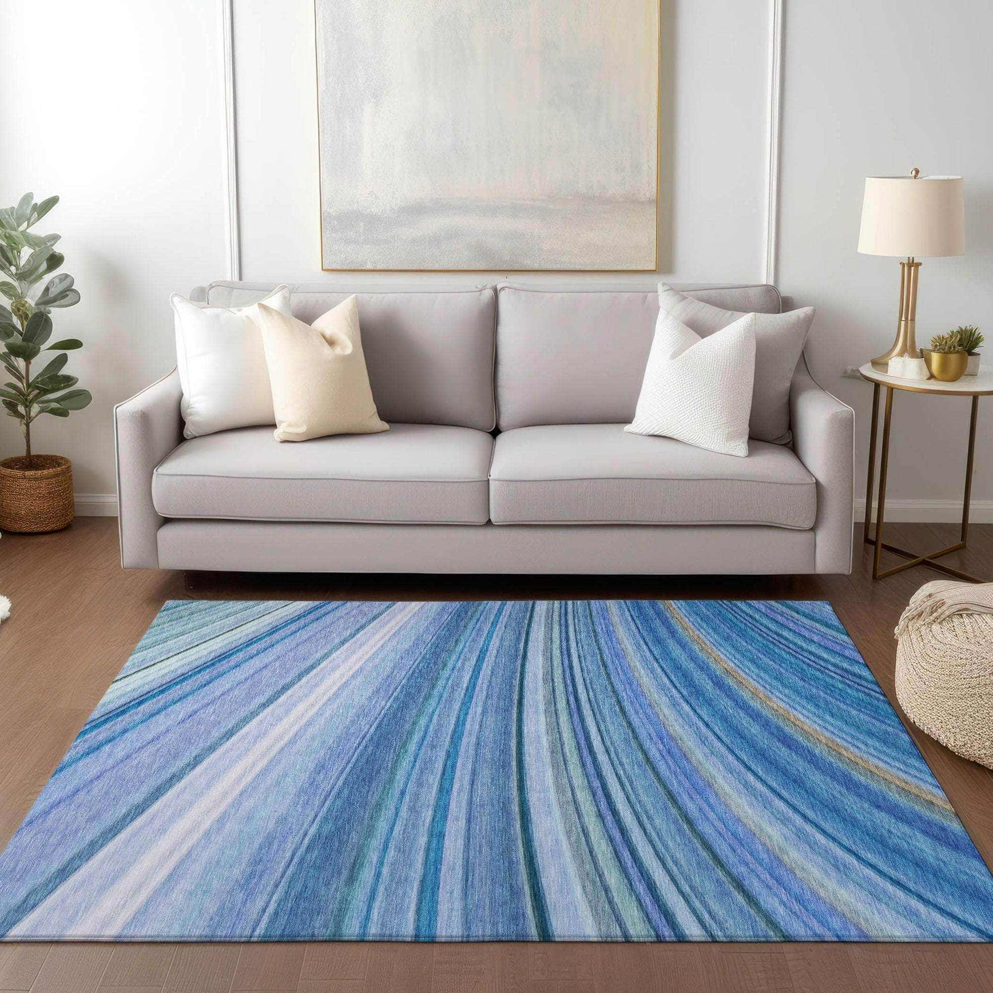 Machine Made ACN585 Blue  Rugs #color_blue 