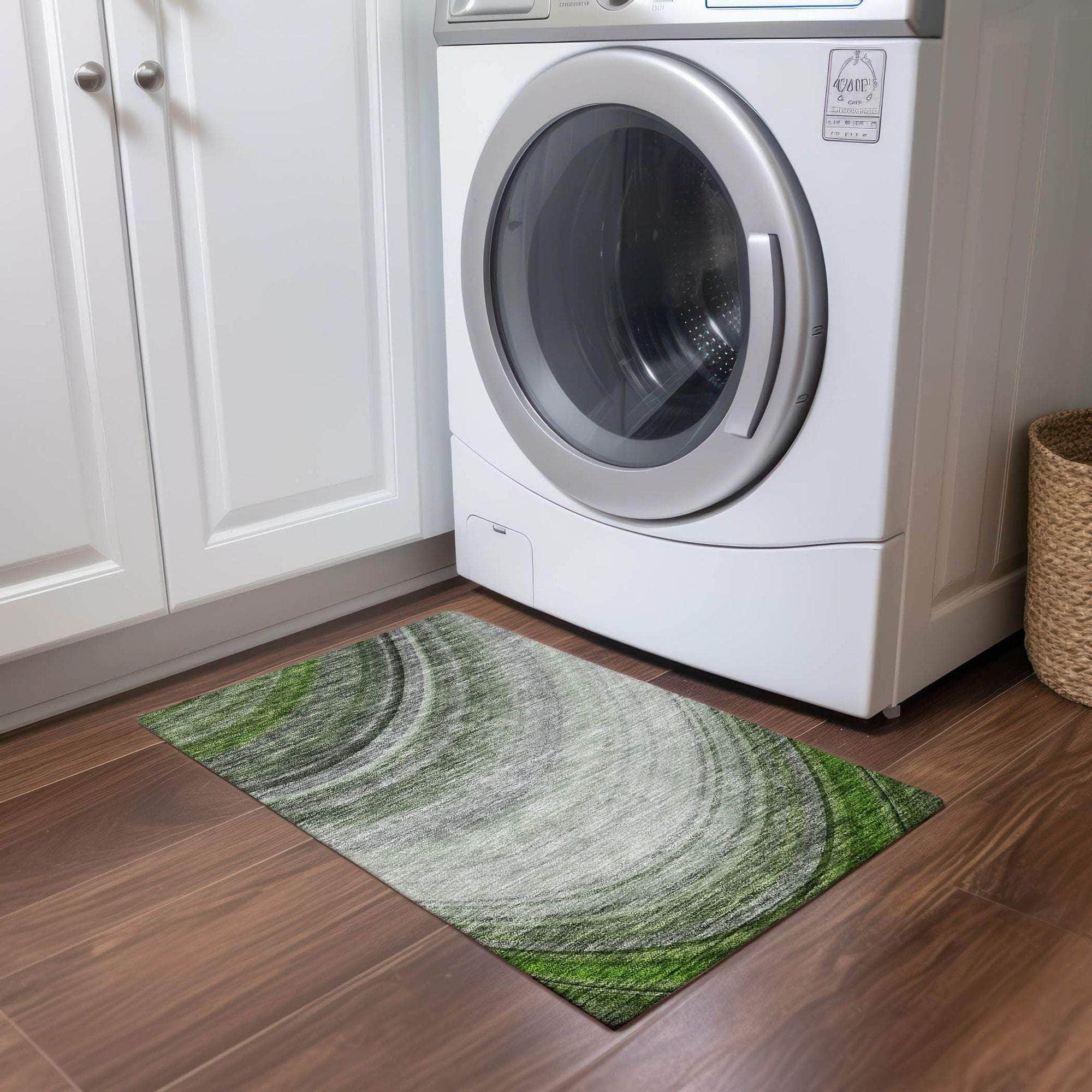 Machine Made ACN584 Green  Rugs #color_green 