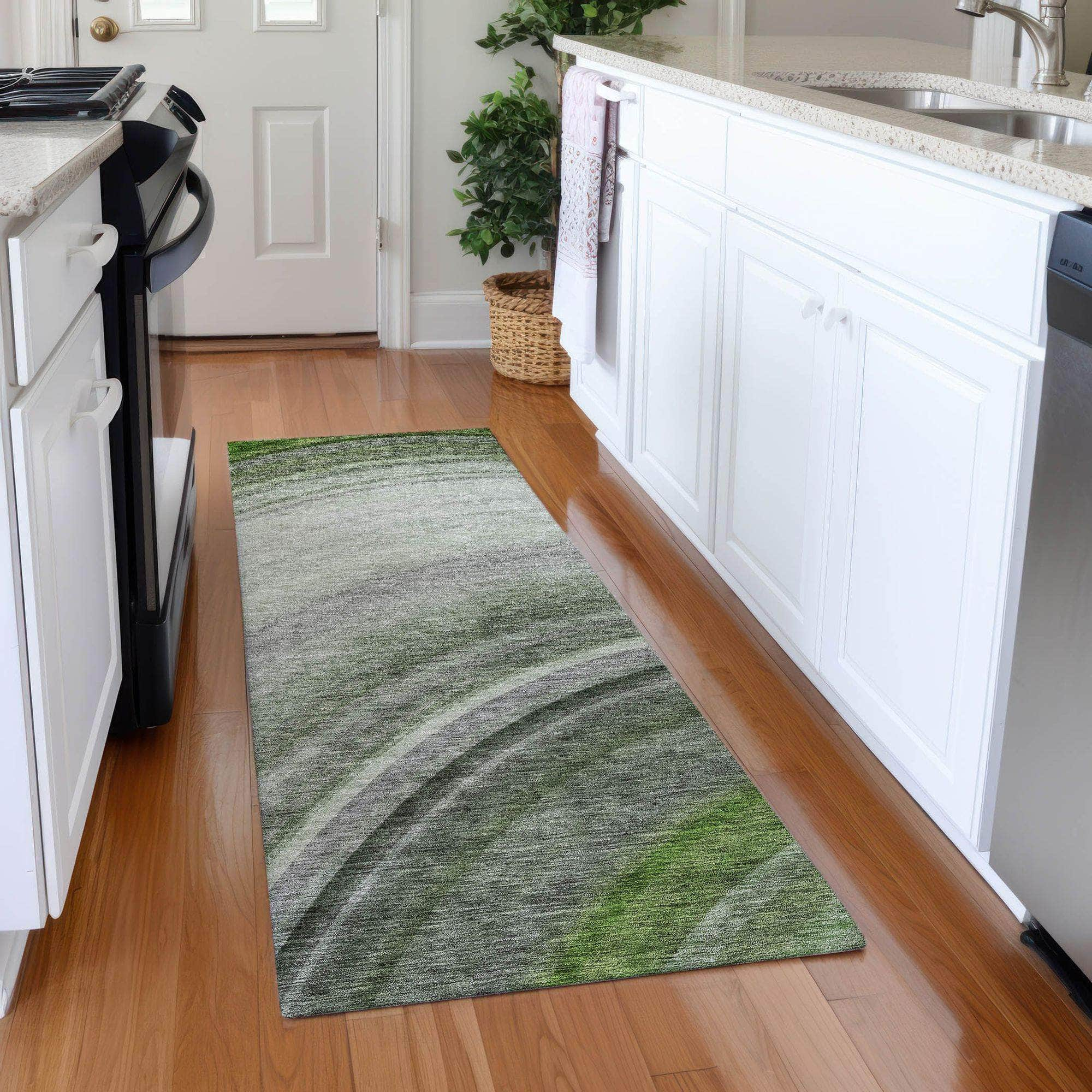 Machine Made ACN584 Green  Rugs #color_green 