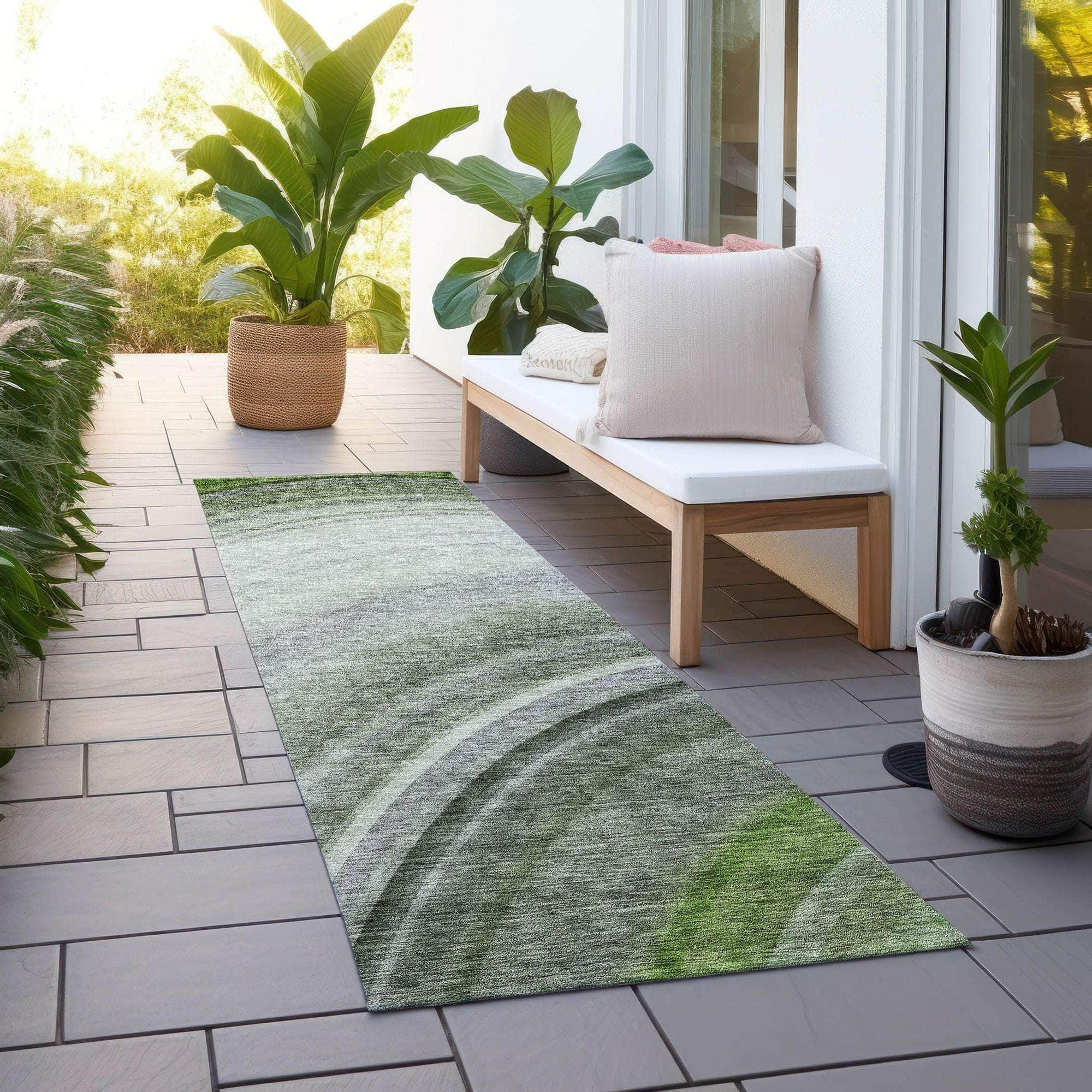 Machine Made ACN584 Green  Rugs #color_green 