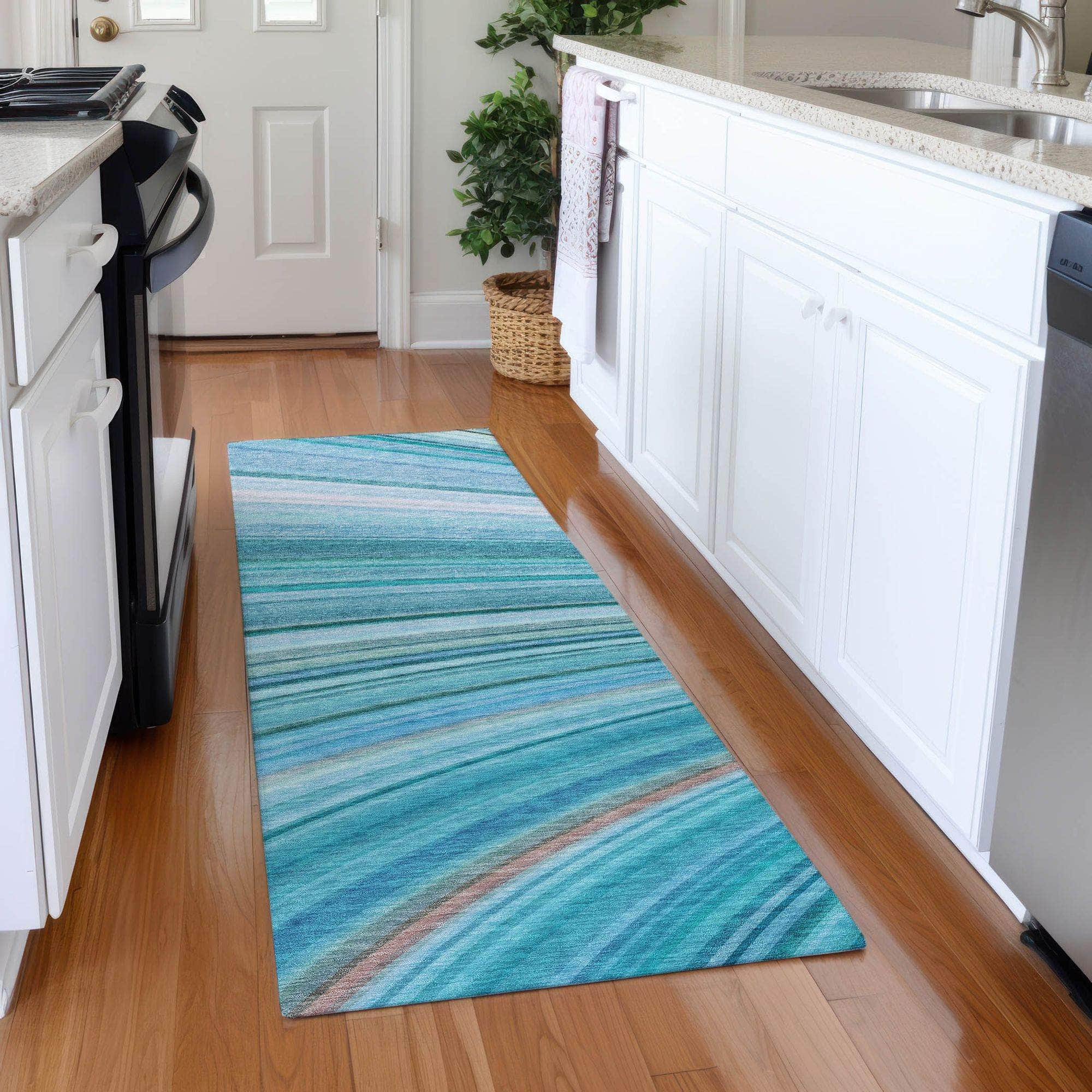 Machine Made ACN585 Teal  Rugs #color_teal 