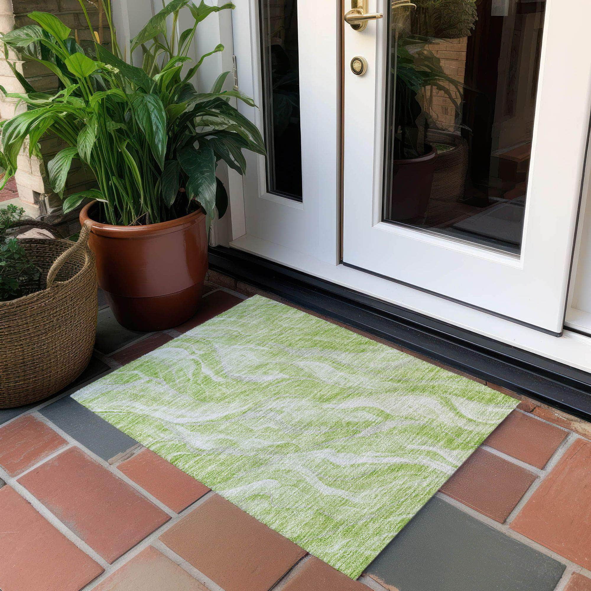 Machine Made ACN720 Aloe Green Rugs #color_aloe green