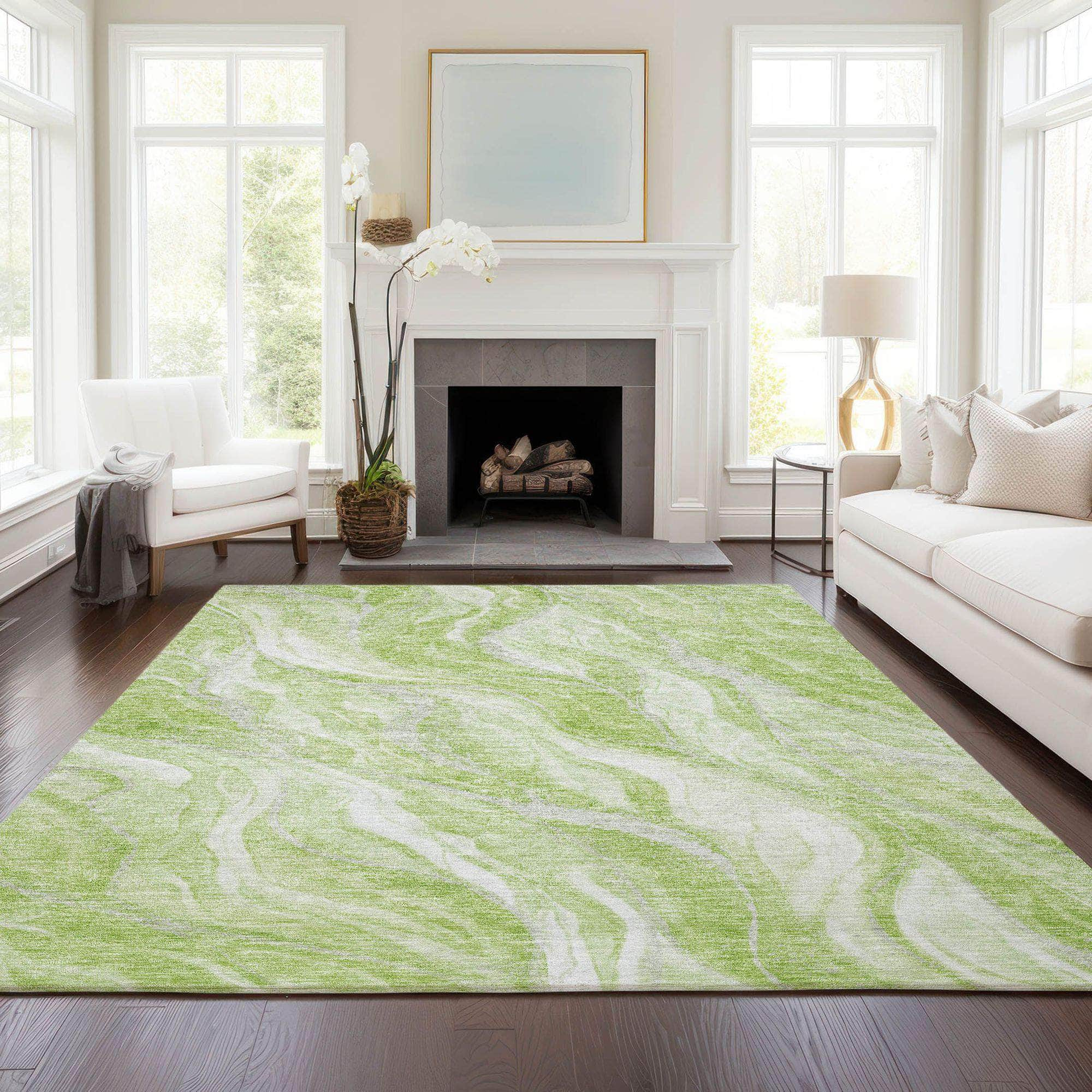 Machine Made ACN720 Aloe Green Rugs #color_aloe green