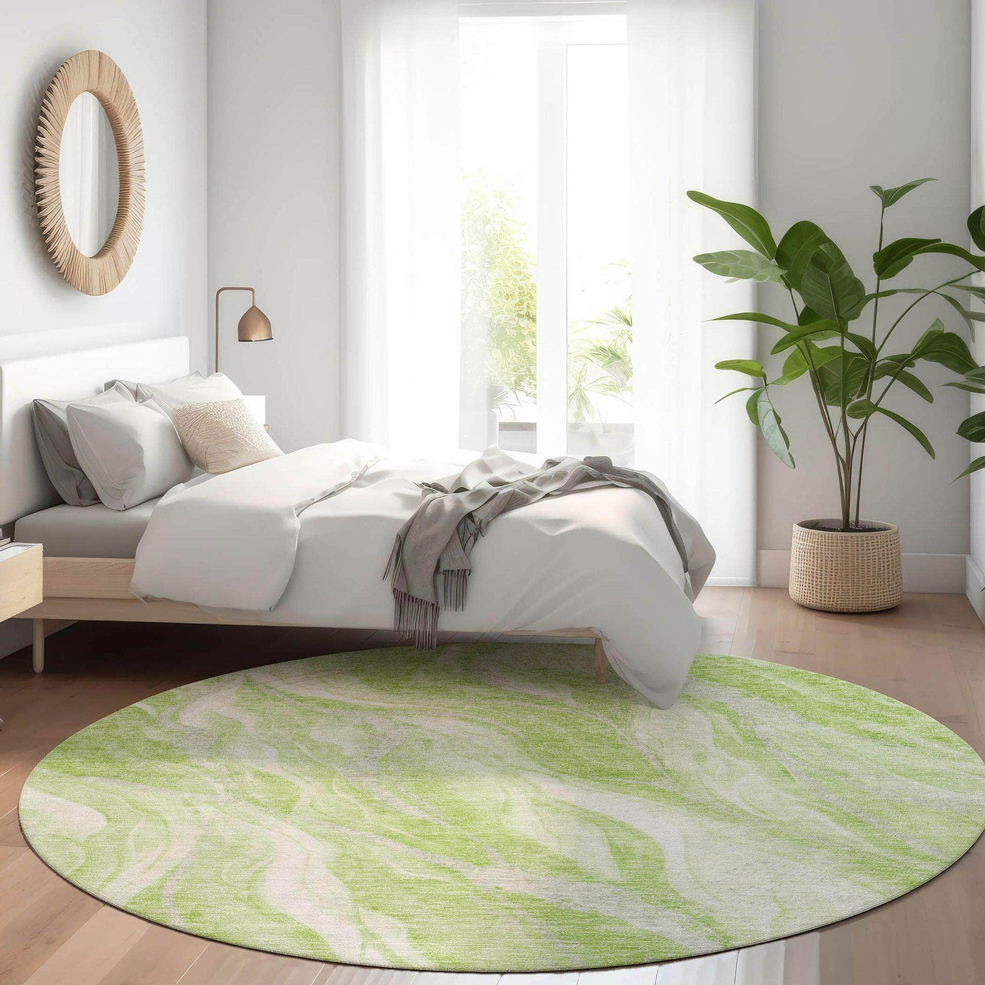 Machine Made ACN720 Aloe Green Rugs #color_aloe green