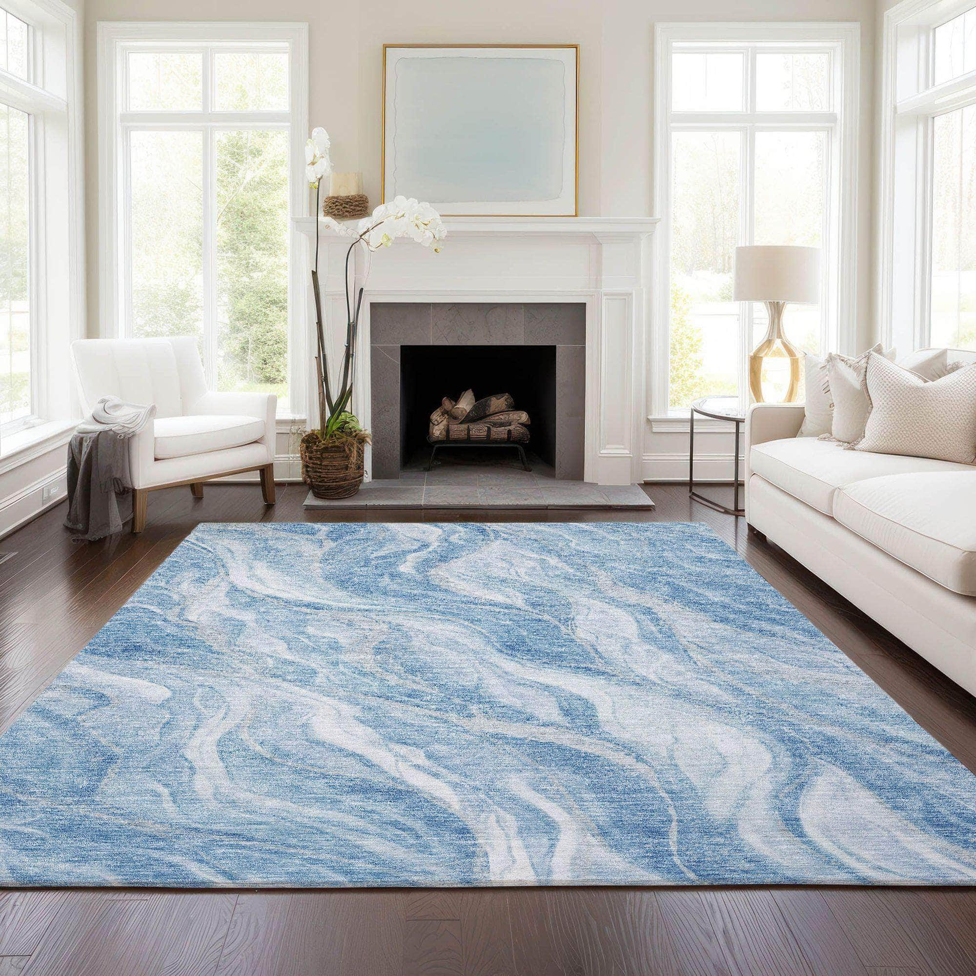 Machine Made ACN720 Blue  Rugs #color_blue 