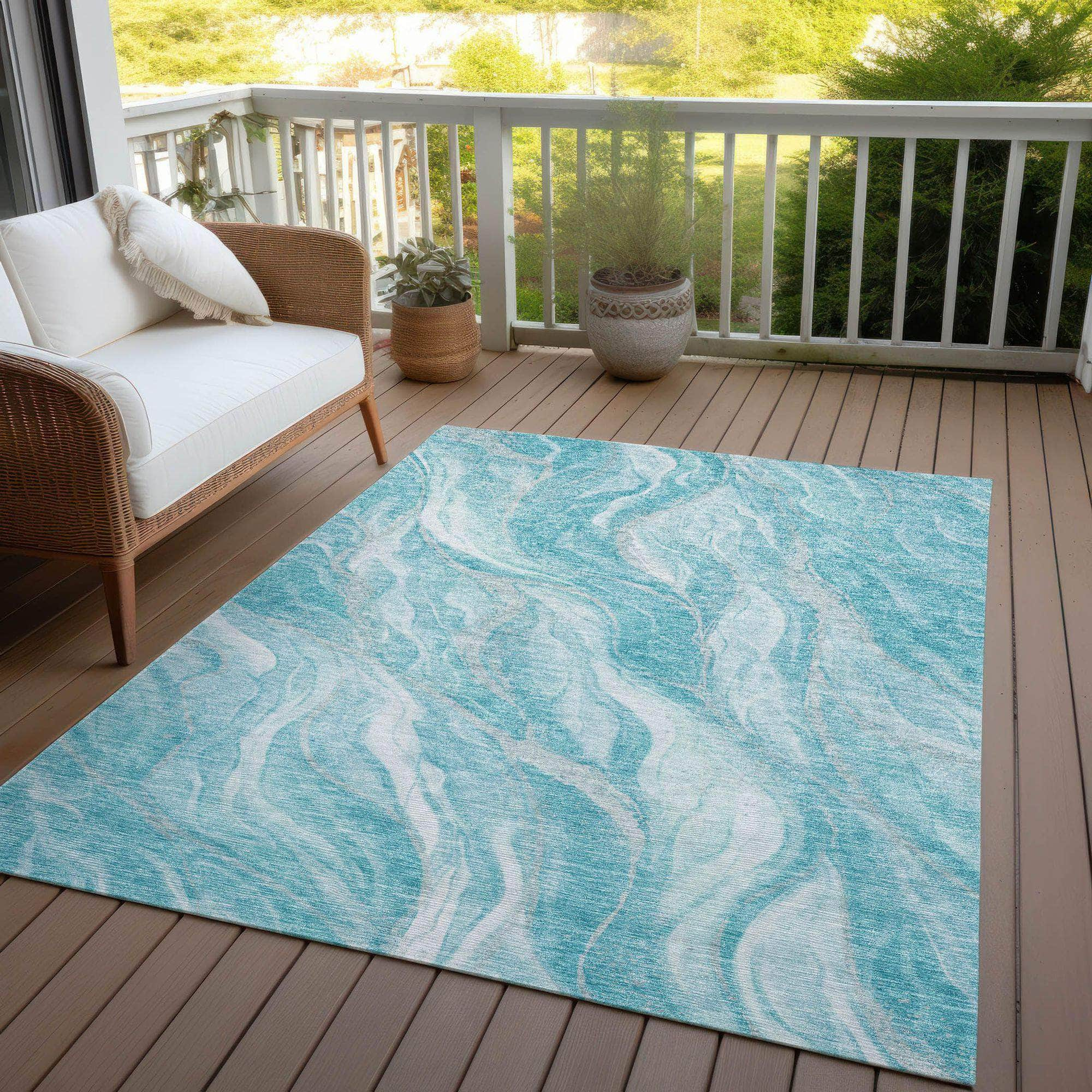 Machine Made ACN720 Teal  Rugs #color_teal 