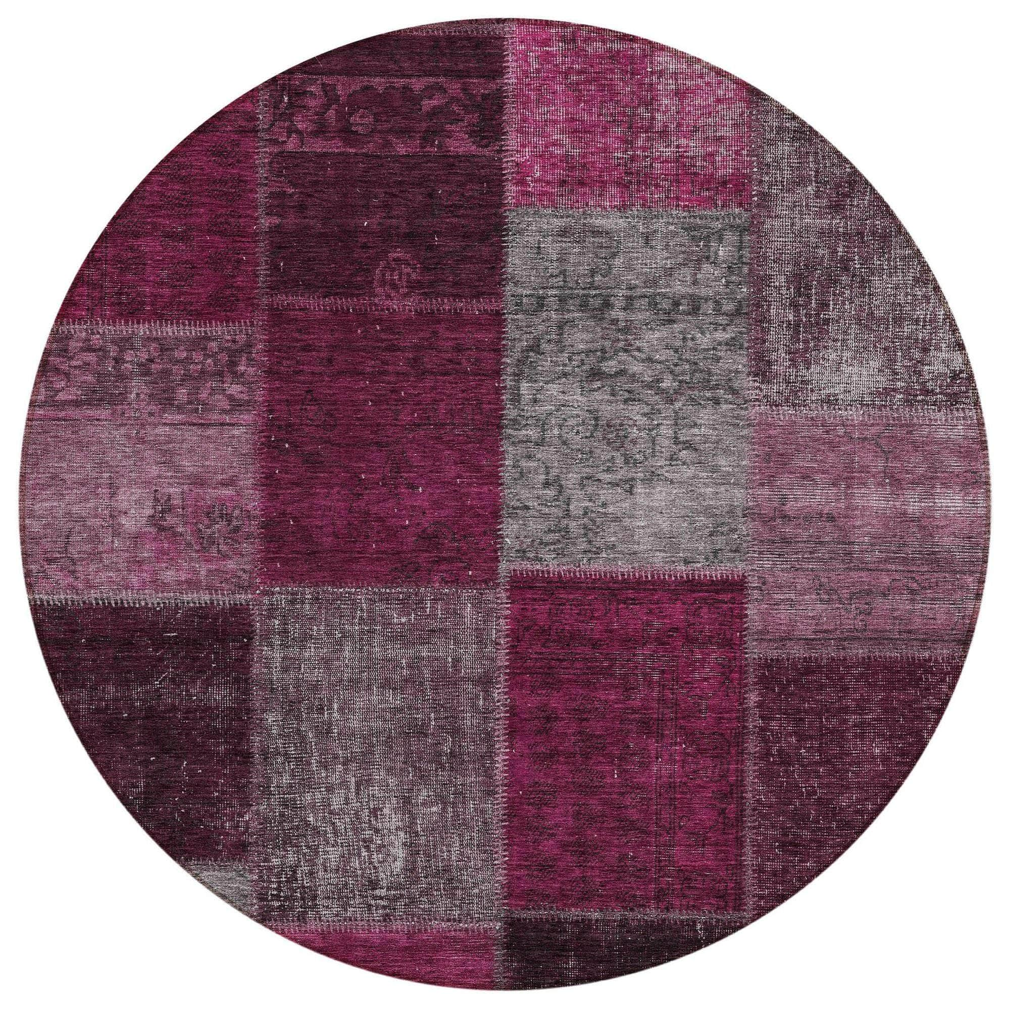 Machine Made ACN663 Merlot Red Rugs #color_merlot red