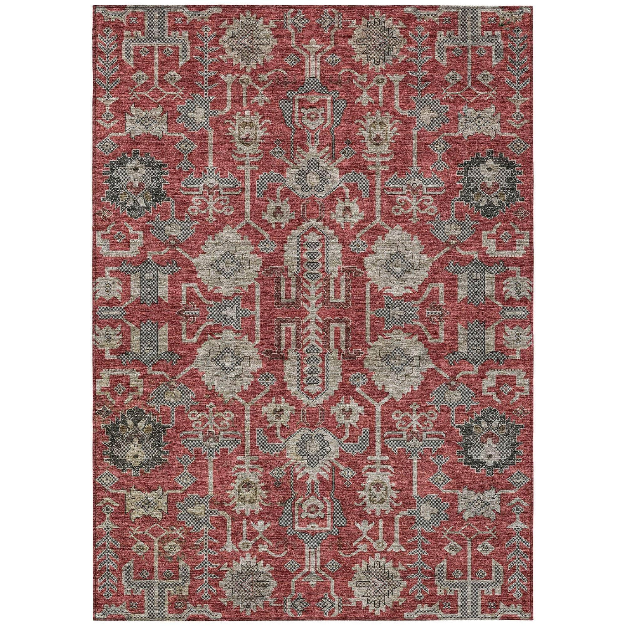 Machine Made ACN697 Red  Rugs #color_red 