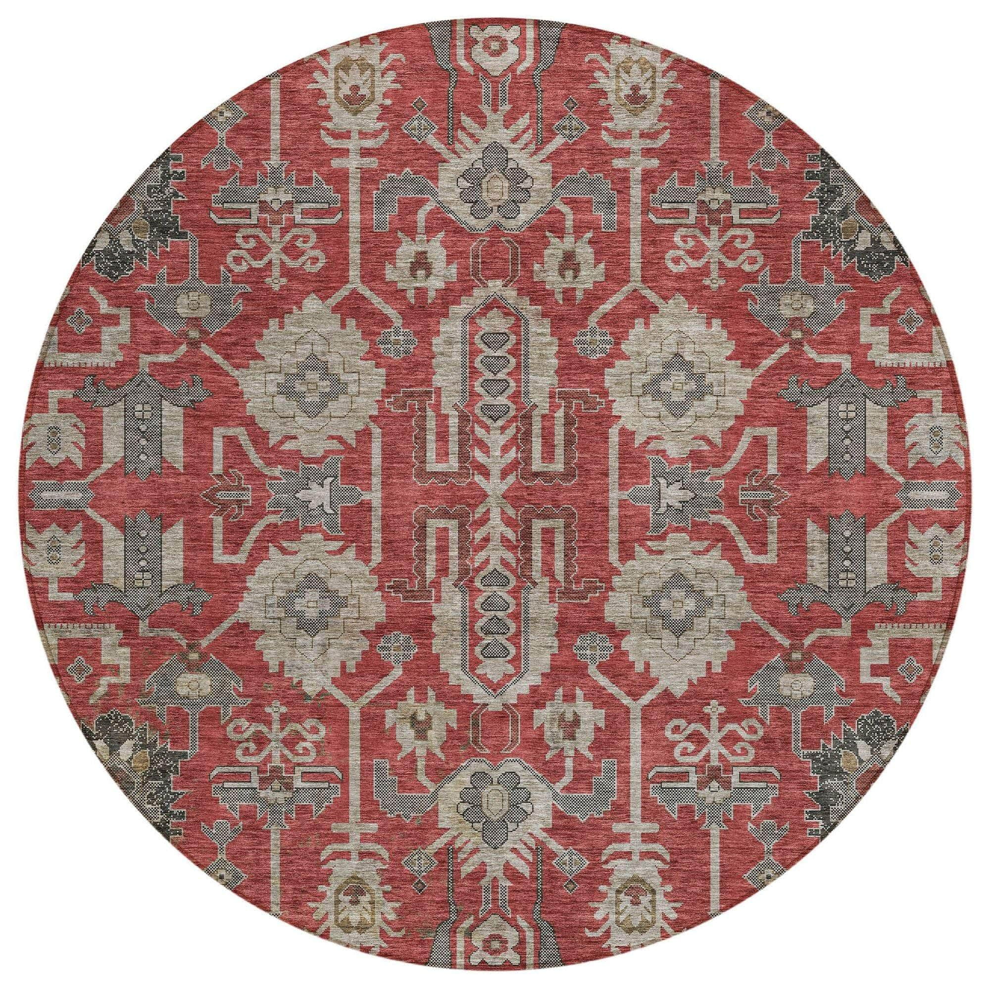 Machine Made ACN697 Red  Rugs #color_red 