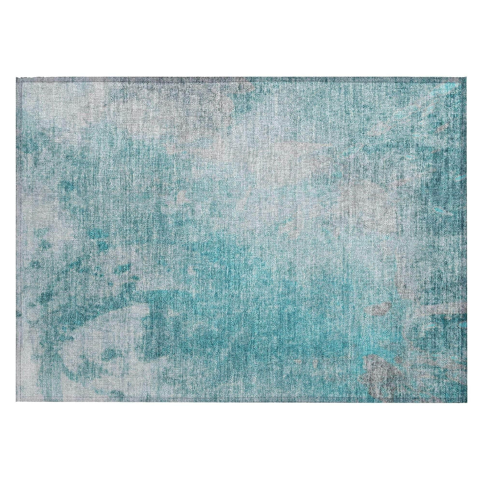 Machine Made ACN562 Teal  Rugs #color_teal 