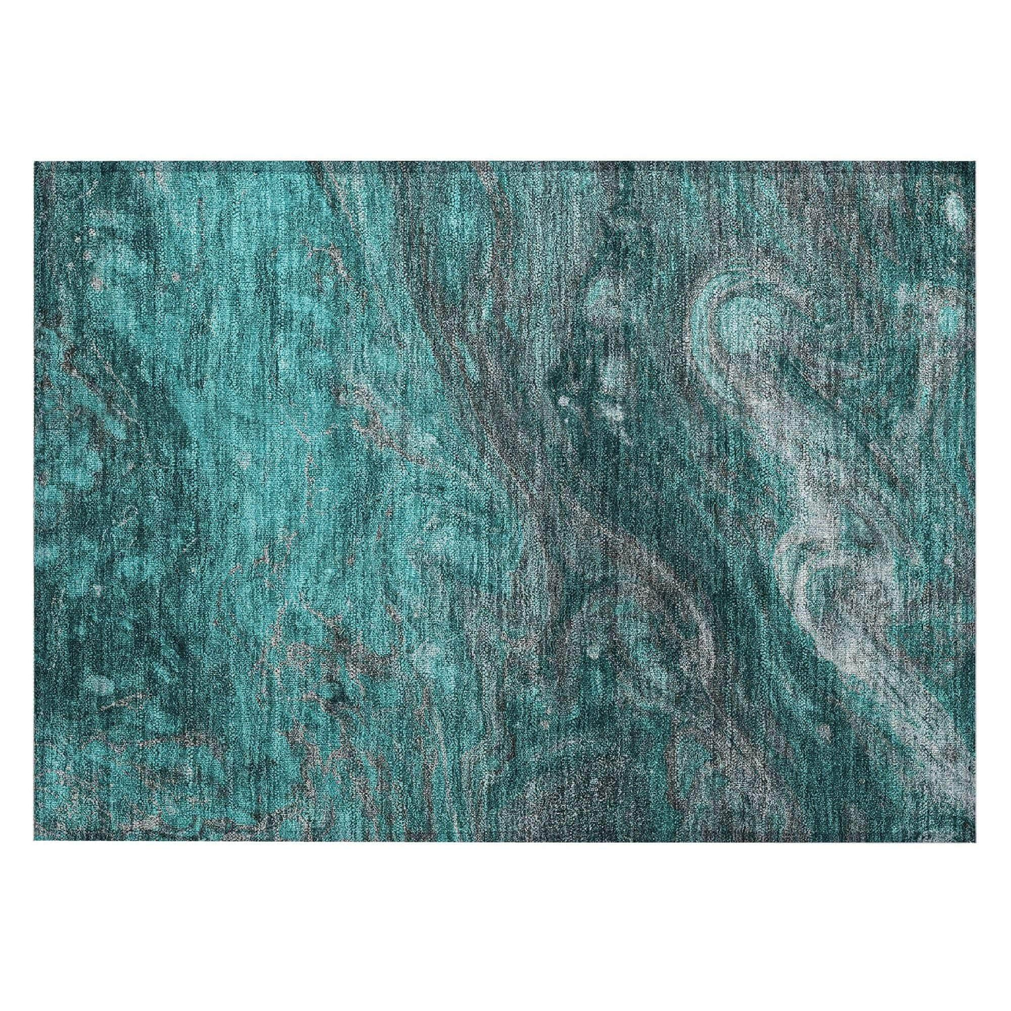 Machine Made ACN599 Teal  Rugs #color_teal 