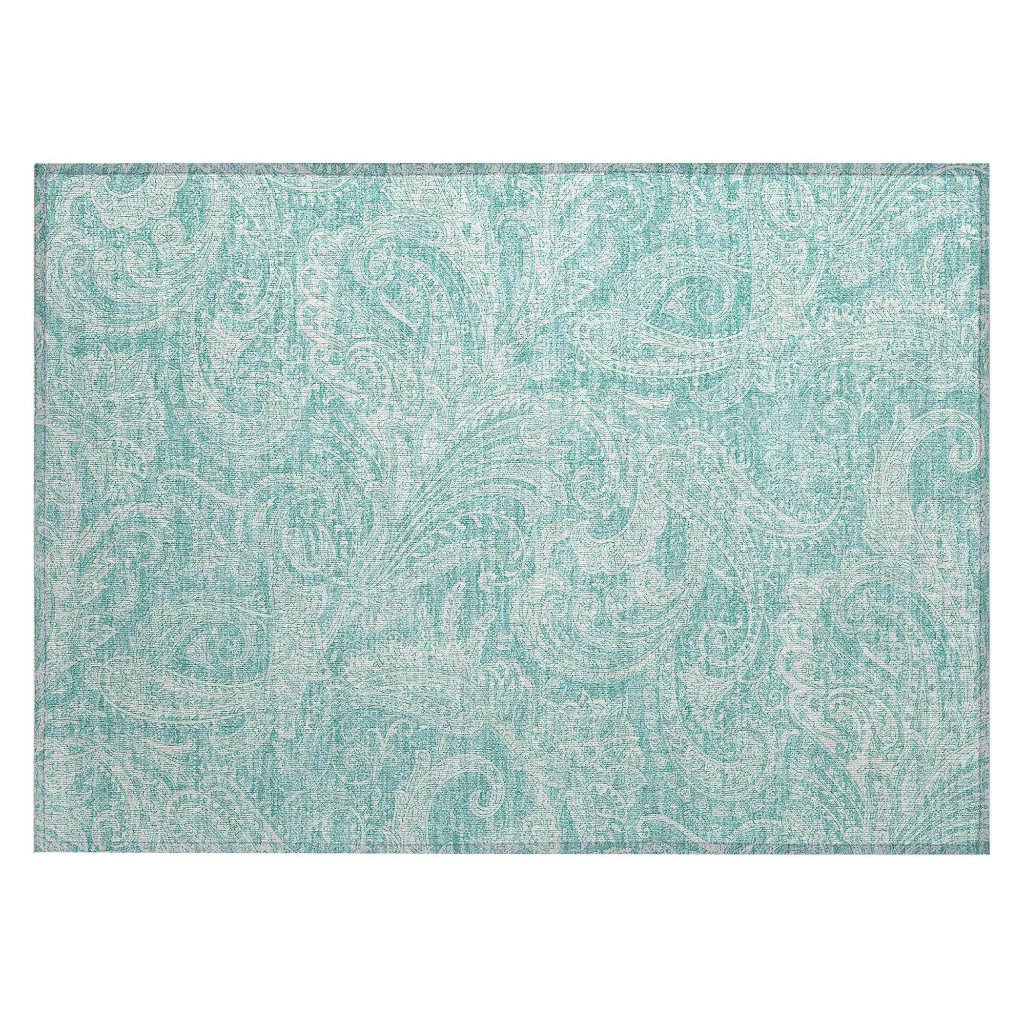 Machine Made ACN654 Teal  Rugs #color_teal 