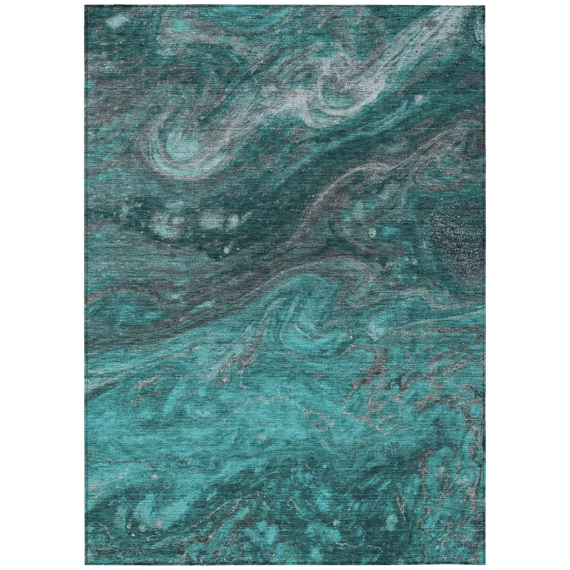 Machine Made ACN599 Teal  Rugs #color_teal 