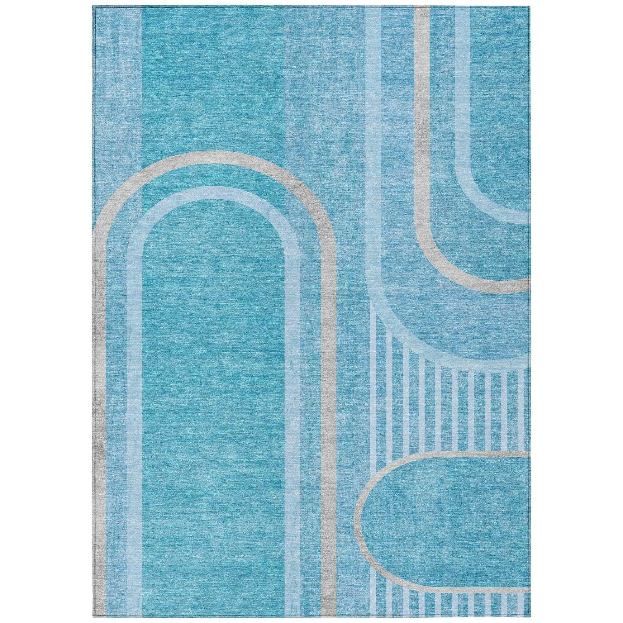 Machine Made ACN532 Teal  Rugs #color_teal 