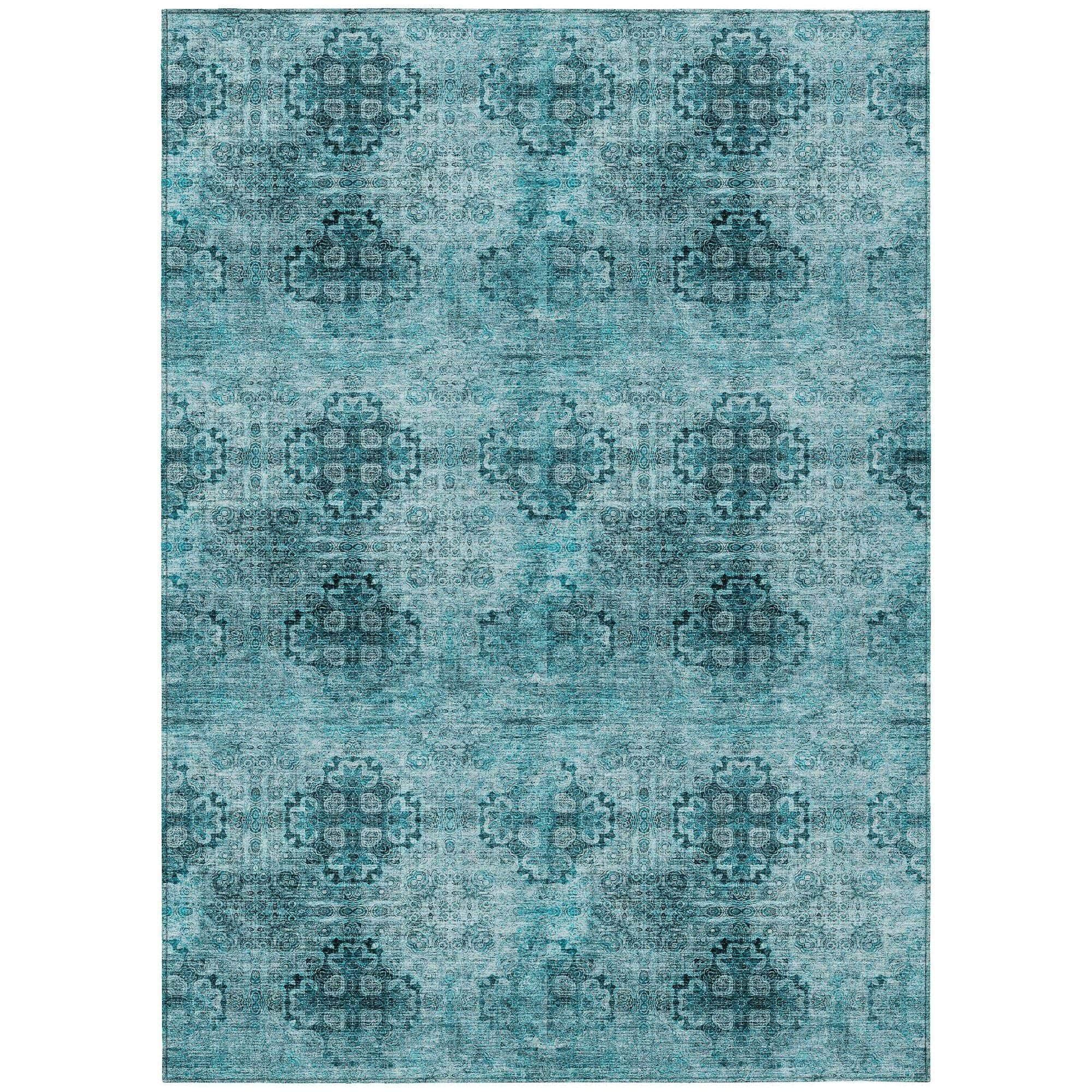 Machine Made ACN557 Teal  Rugs #color_teal 