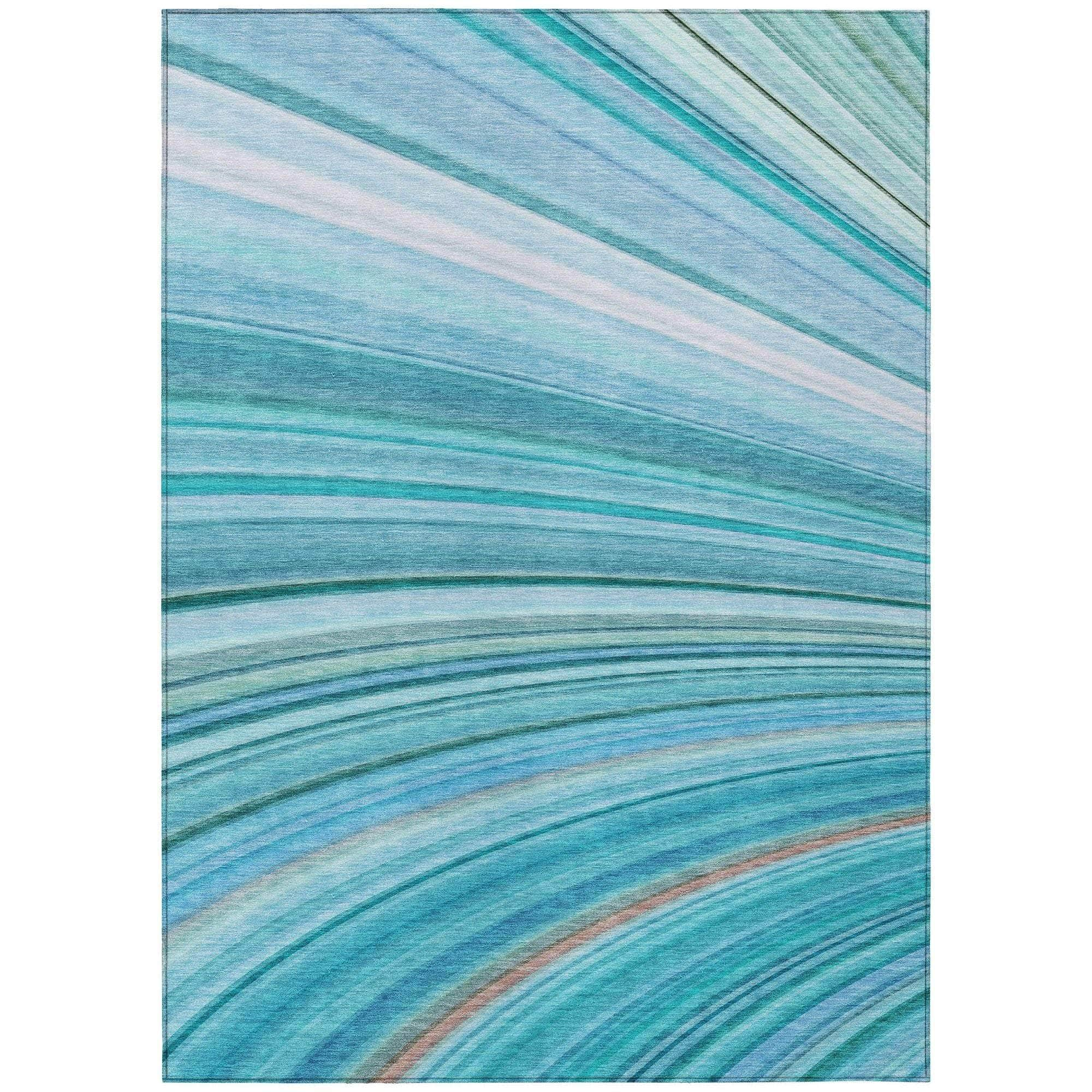 Machine Made ACN585 Teal  Rugs #color_teal 