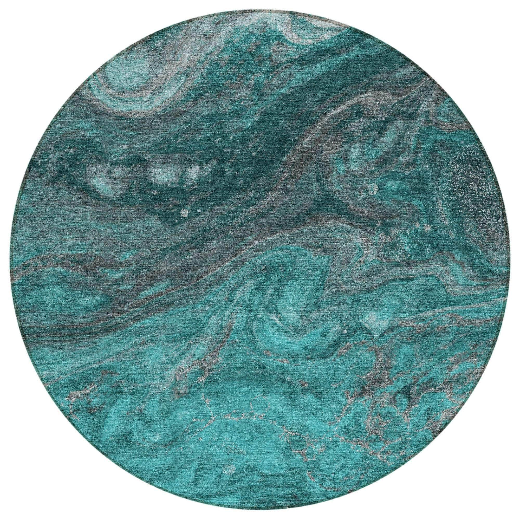 Machine Made ACN599 Teal  Rugs #color_teal 