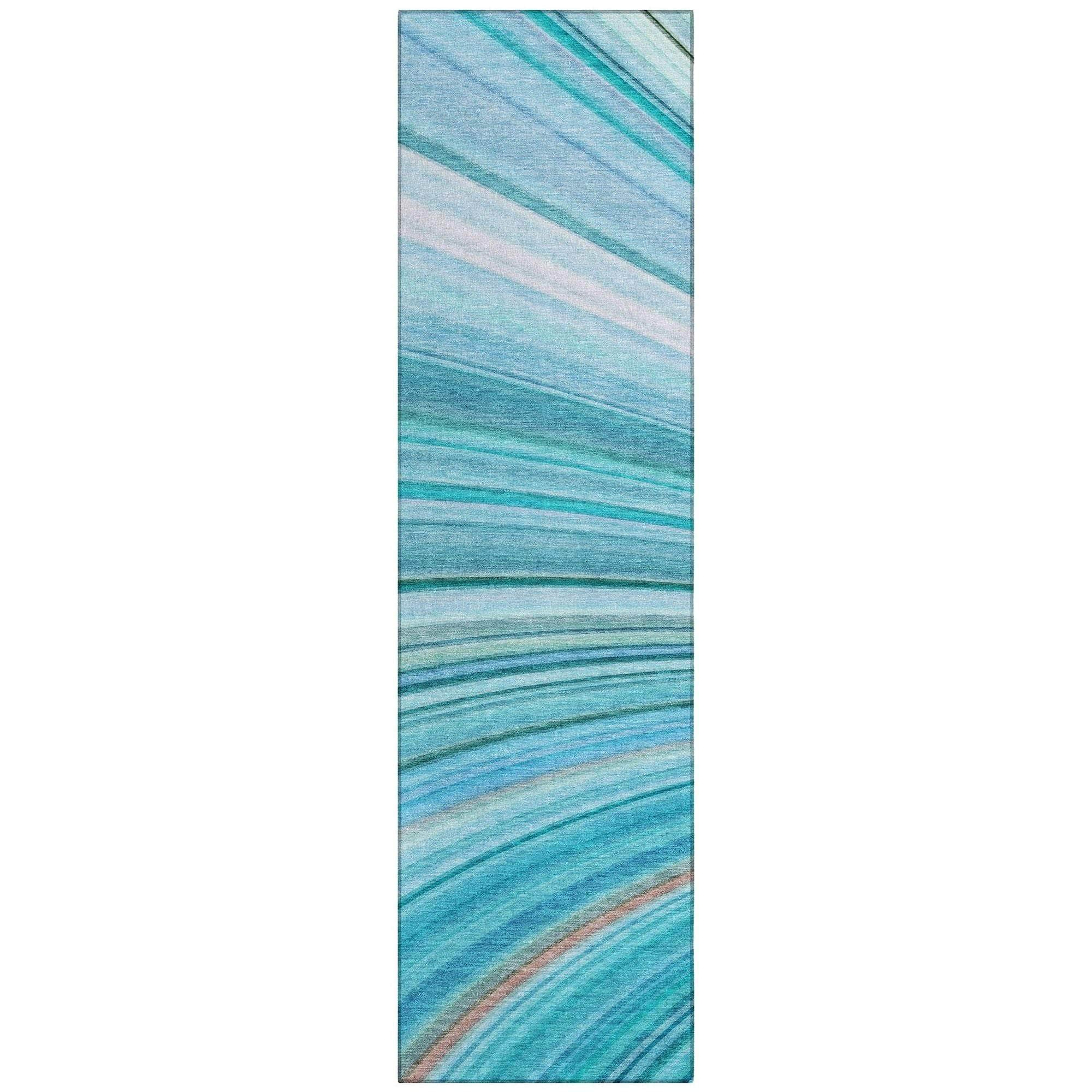 Machine Made ACN585 Teal  Rugs #color_teal 