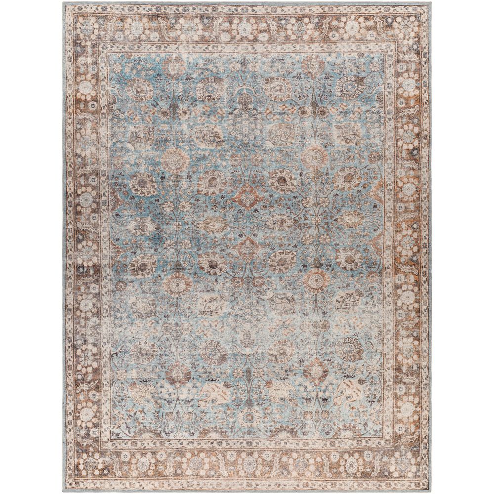 Machine Woven CLN-2310 Light Blue, Tan Rugs #color_light blue, tan