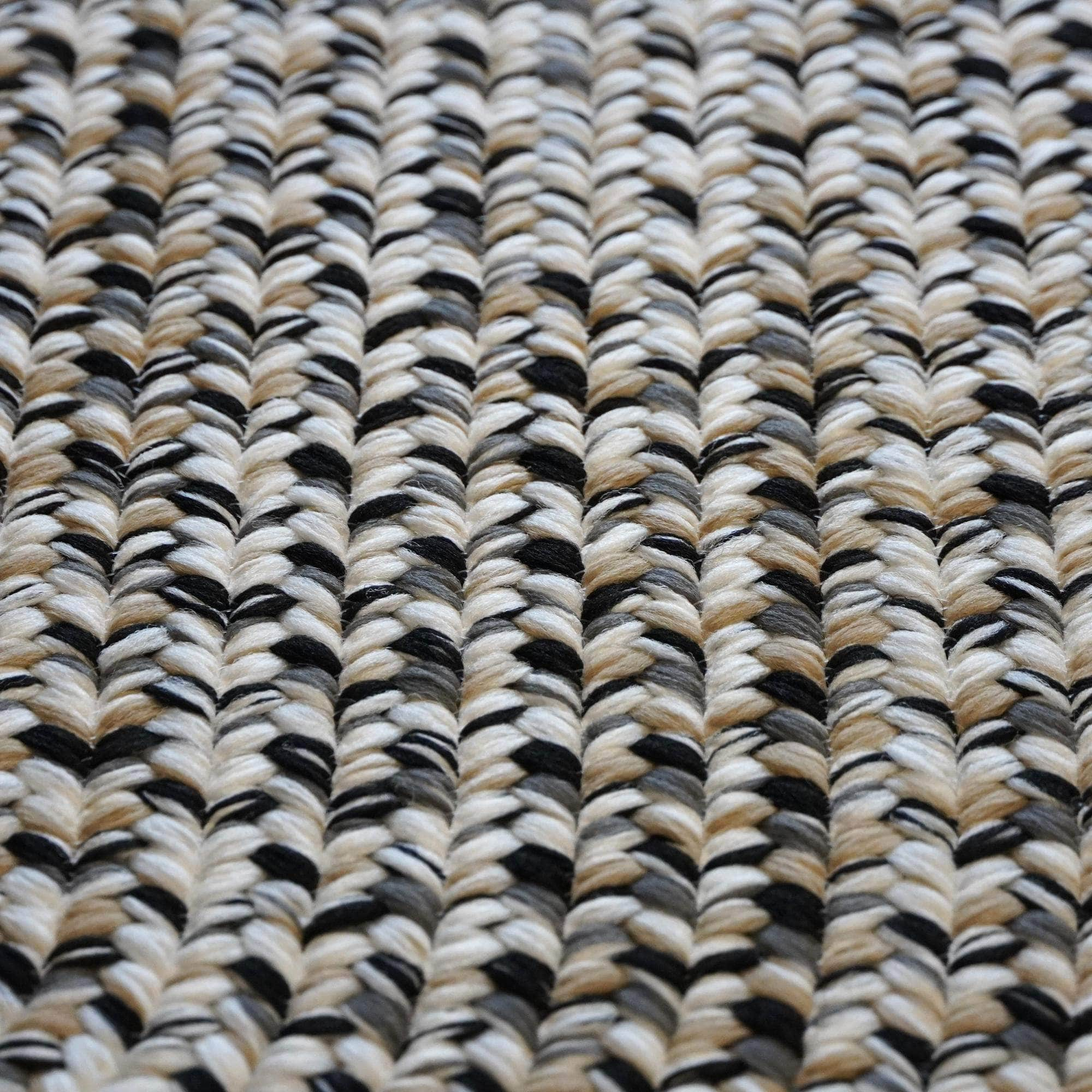 Braided SS87 Black / Beige Rugs #color_black / beige