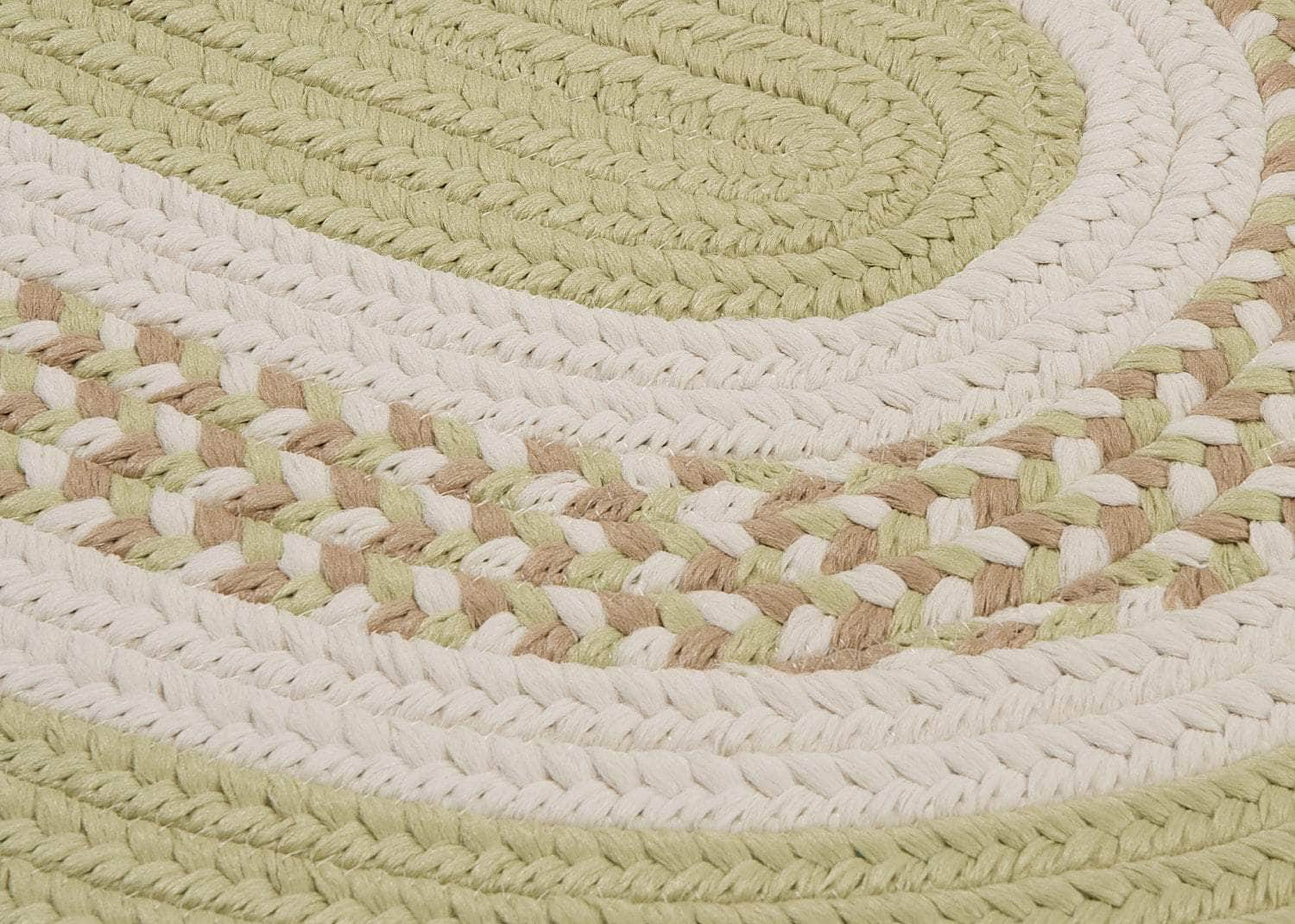 Farmhouse Braided Rug - Made in USA - Light Green