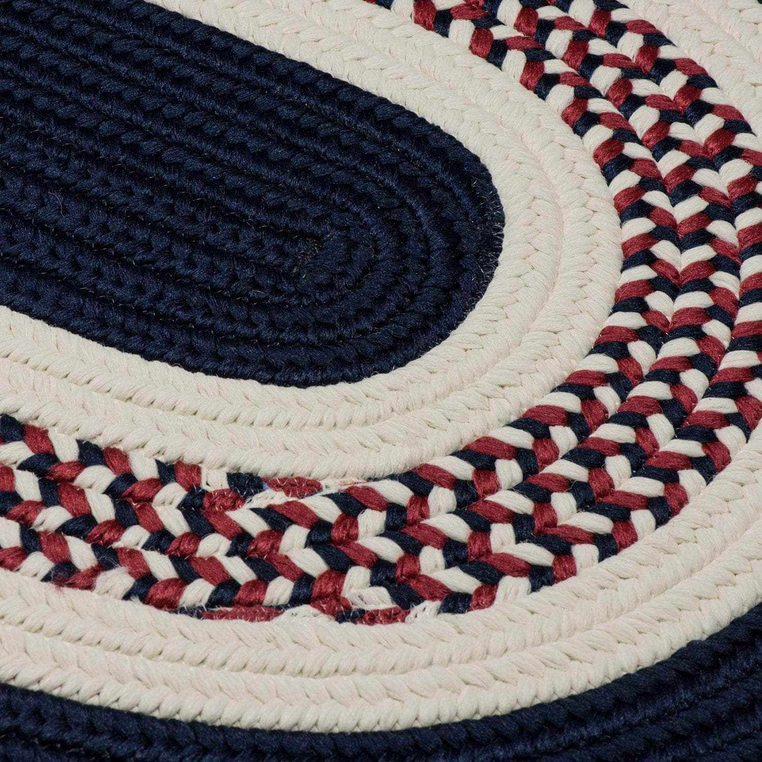 Farmhouse Braided Rug - Made in USA - Patriot Blue