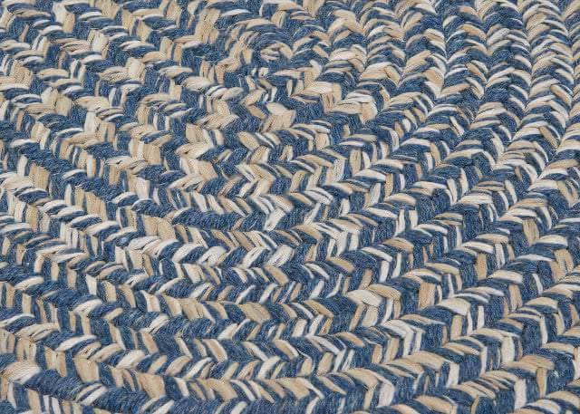 Freeport Rustic Farmhouse Braided Wool Rug - Denim