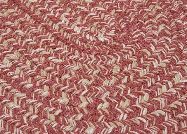 Freeport Rustic Farmhouse Braided Wool Rug - Rosewood