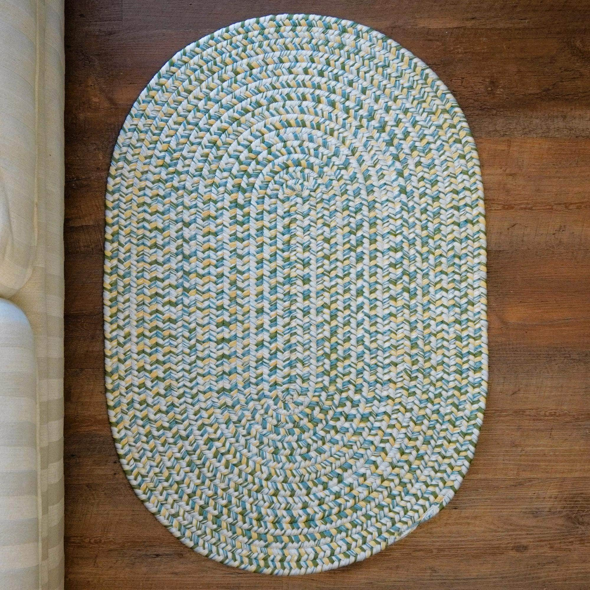 Braided SS85 Green / Blue Rugs #color_green / blue