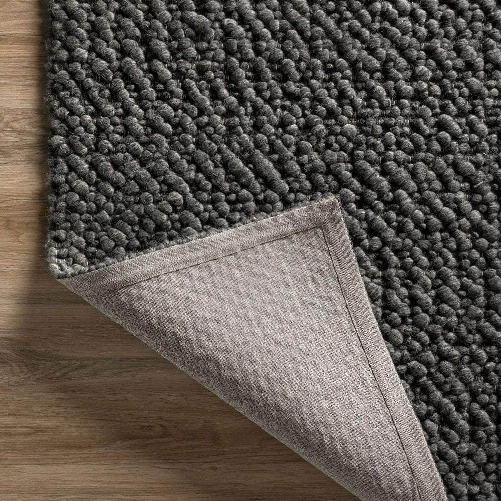 Gorbea GR1 Charcoal Black Area Rug #color_charcoal black