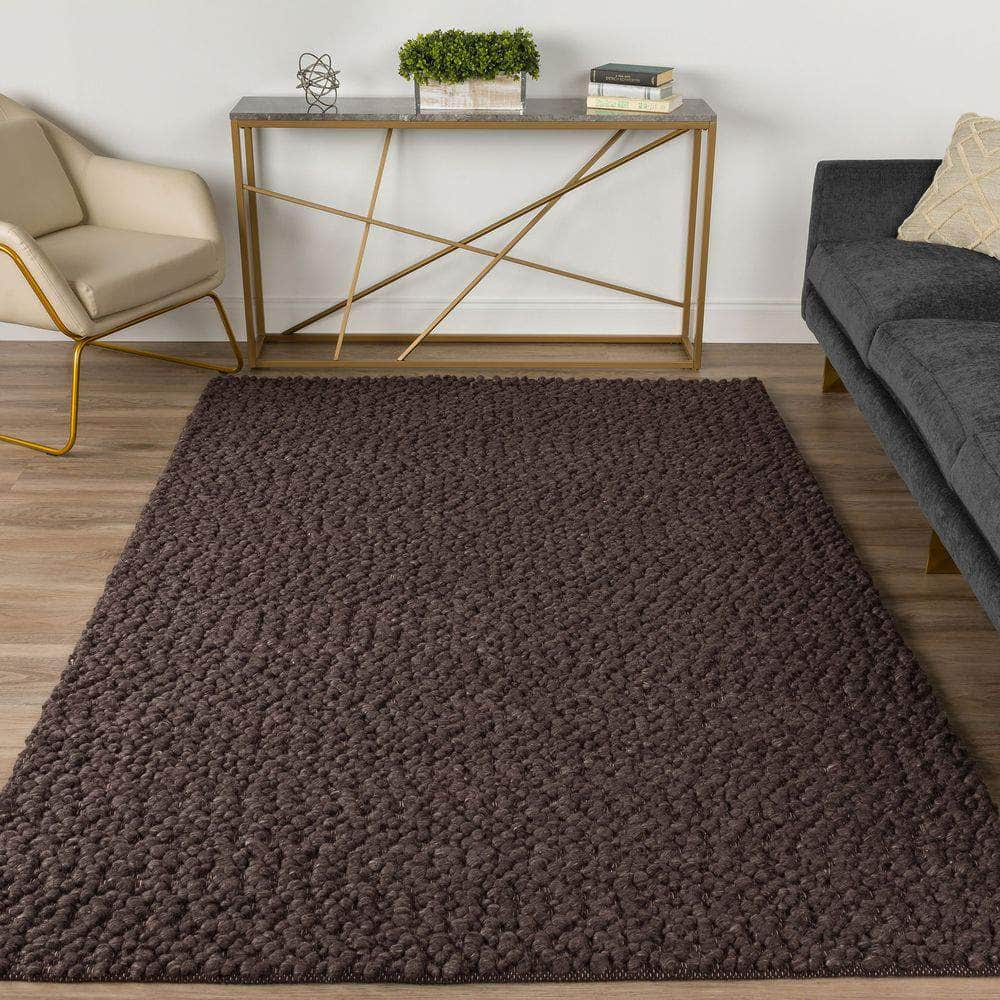 Gorbea GR1 Chocolate Brown Area Rug #color_chocolate brown