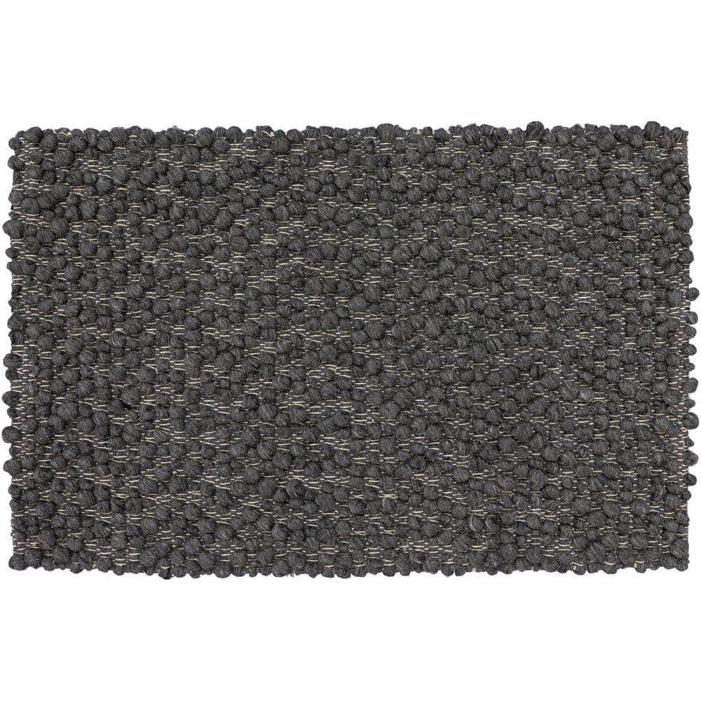 Gorbea GR1 Charcoal Black Area Rug #color_charcoal black