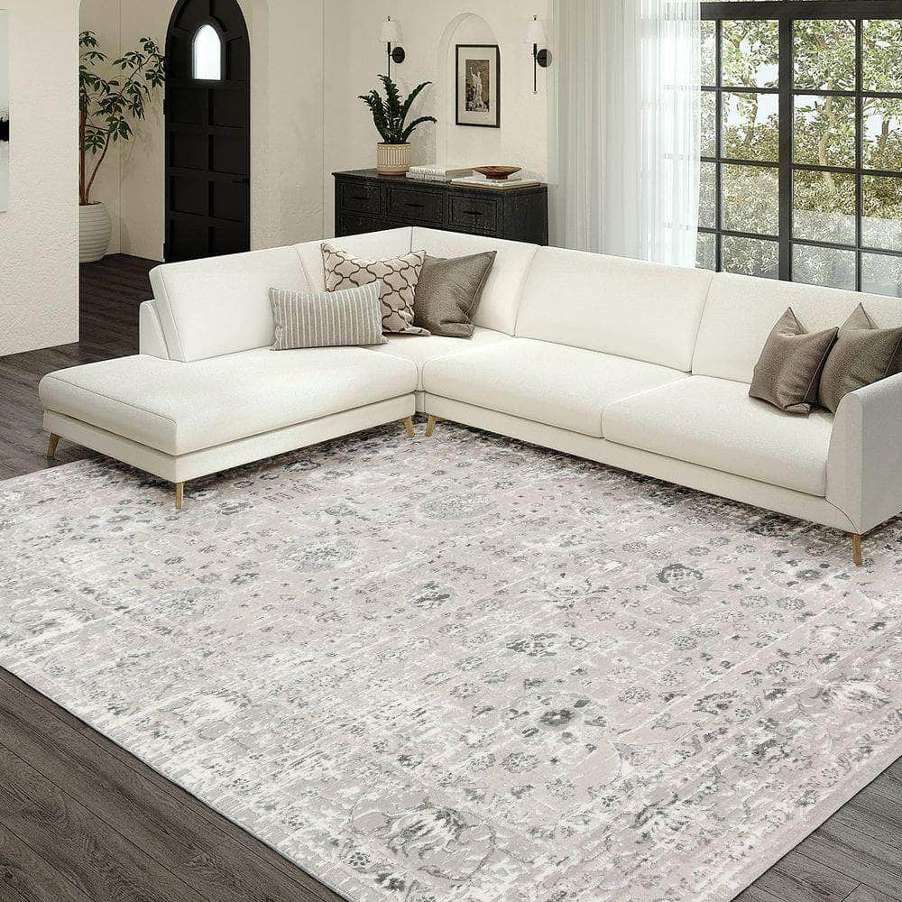 Rhodes RR8 Silver Gray Area Rug #color_silver gray