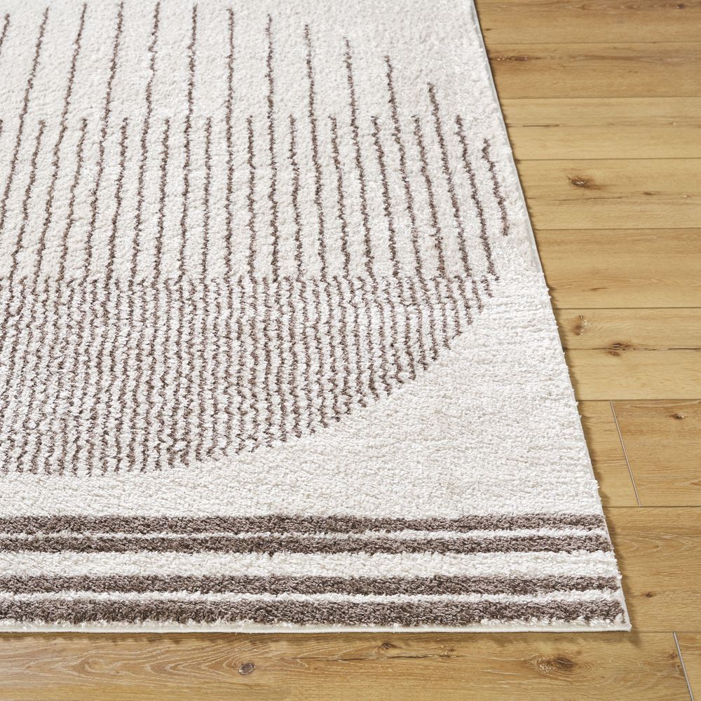 Machine Woven FSG-2305 Light Beige, Dark Brown Rugs #color_light beige, dark brown