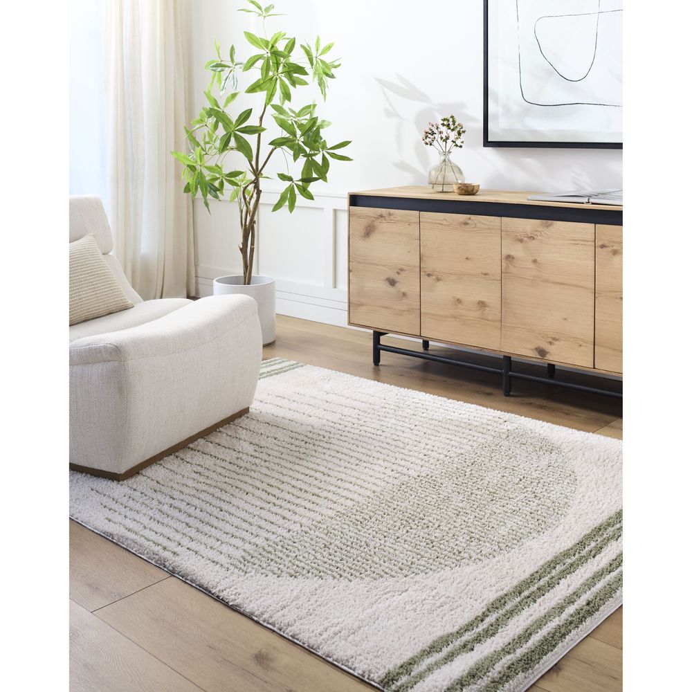 Machine Woven FSG-2307 Light Beige, Grass Green Rugs #color_light beige, grass green