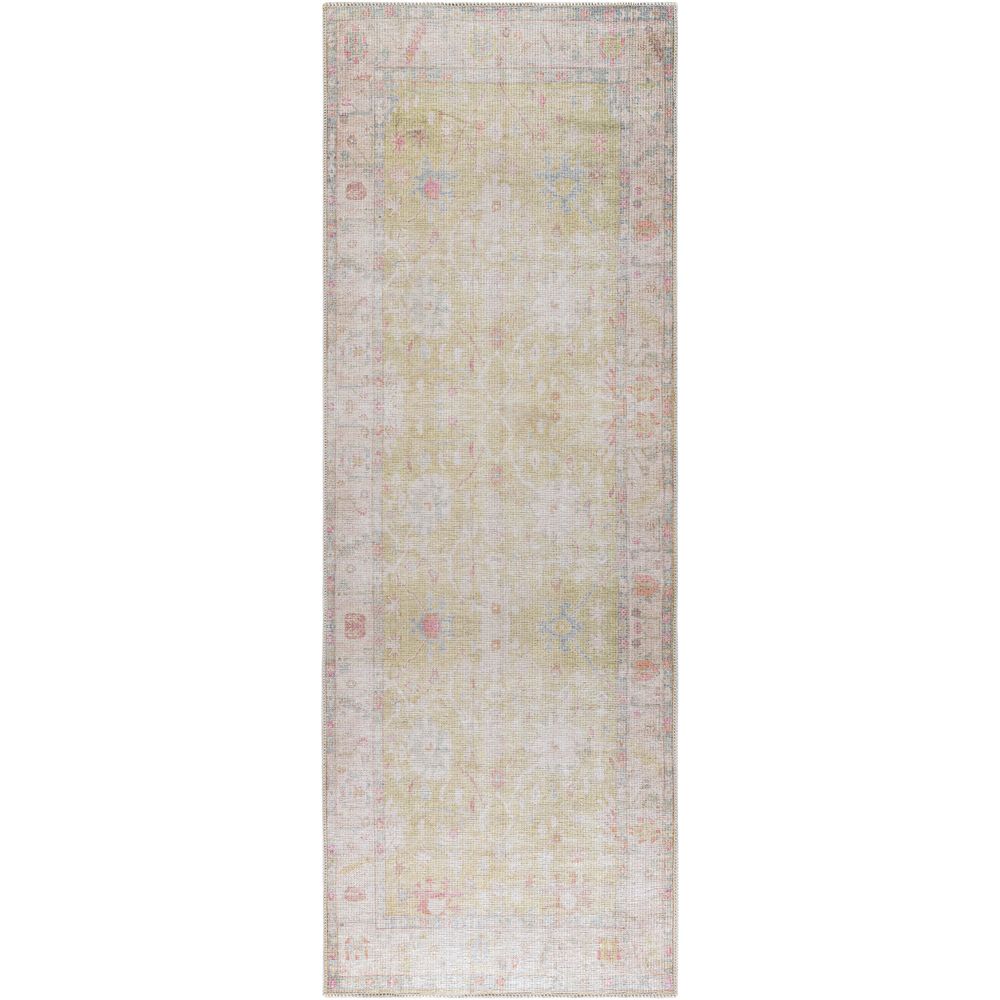 Machine Woven KMR-2305 Grass Green, Light Pink Rugs #color_grass green, light pink