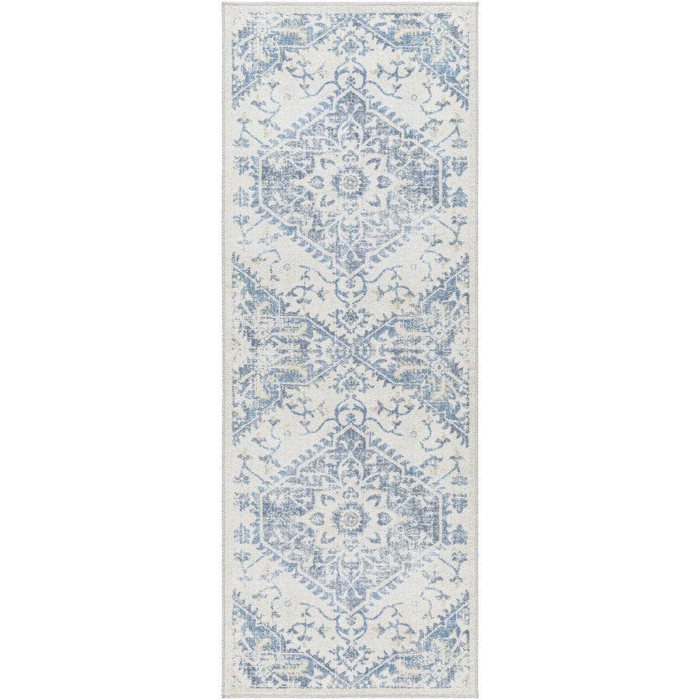 Machine Woven HRH-2304 Beige, Dark Blue Rugs #color_beige, dark blue