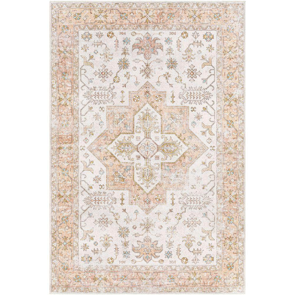 Machine Woven RGE-2306 Beige, Dusty Pink Rugs #color_beige, dusty pink