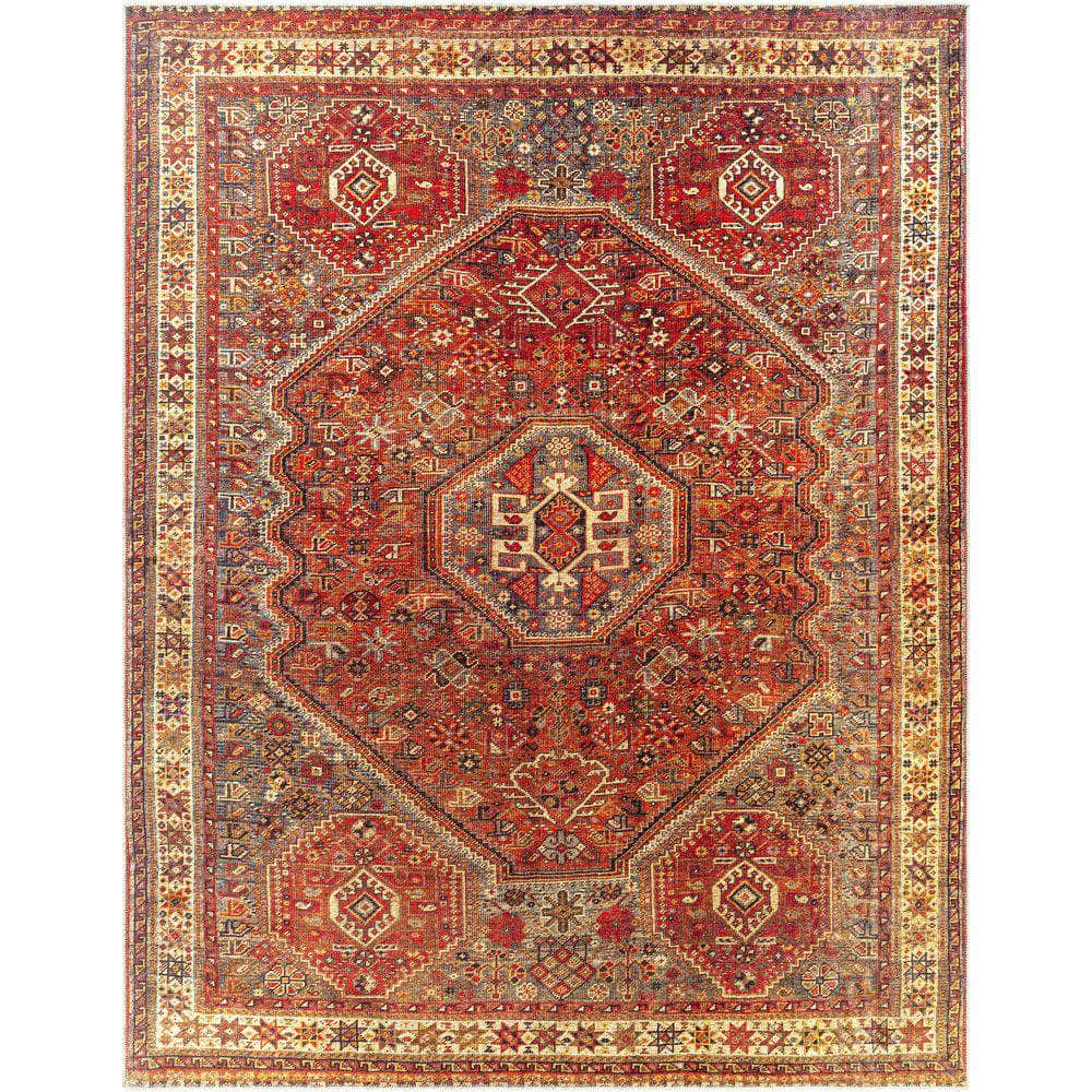 Machine Woven AML-2339 Burnt Orange, Mustard Rugs #color_burnt orange, mustard