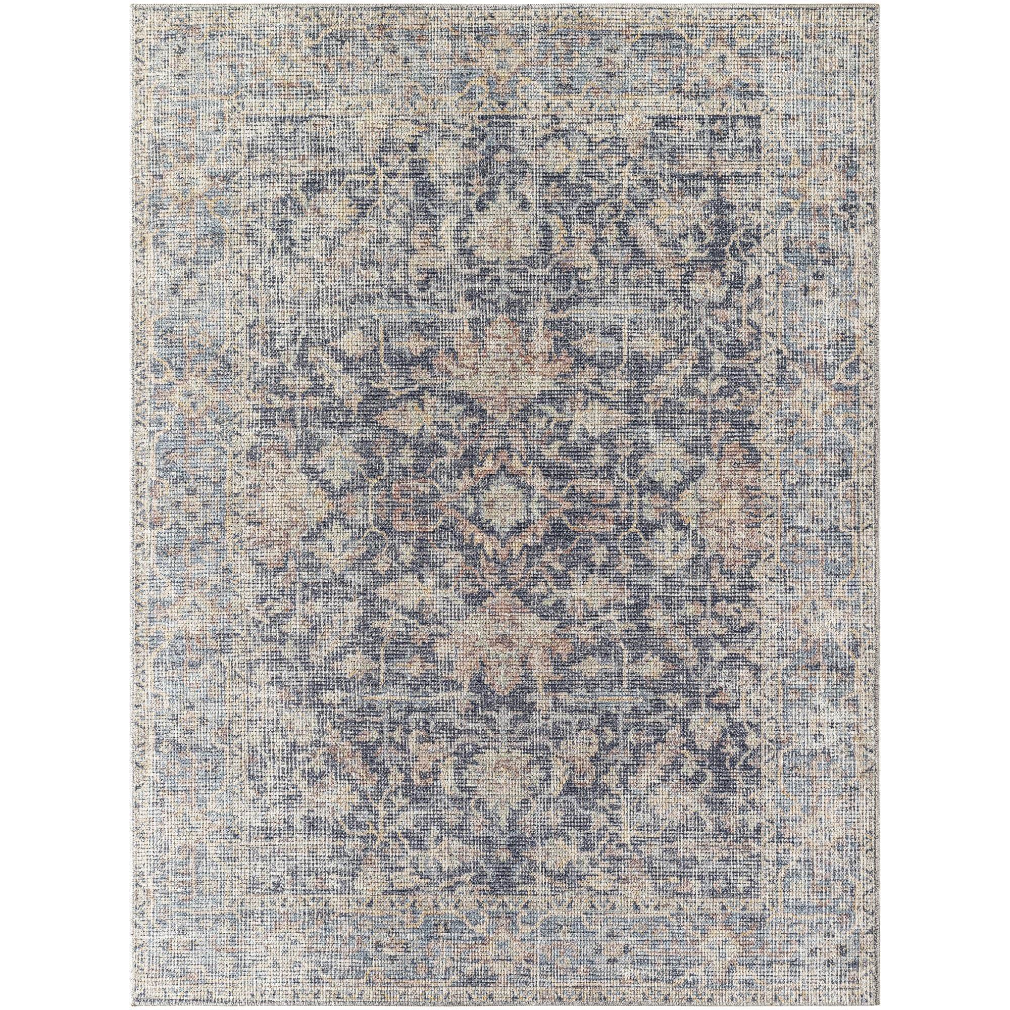 Machine Woven PNWOL-2304 Charcoal, Sky Blue, Amber, Seafoam, Light Brown, Gray Rugs #color_charcoal, sky blue, amber, seafoam, light brown, gray