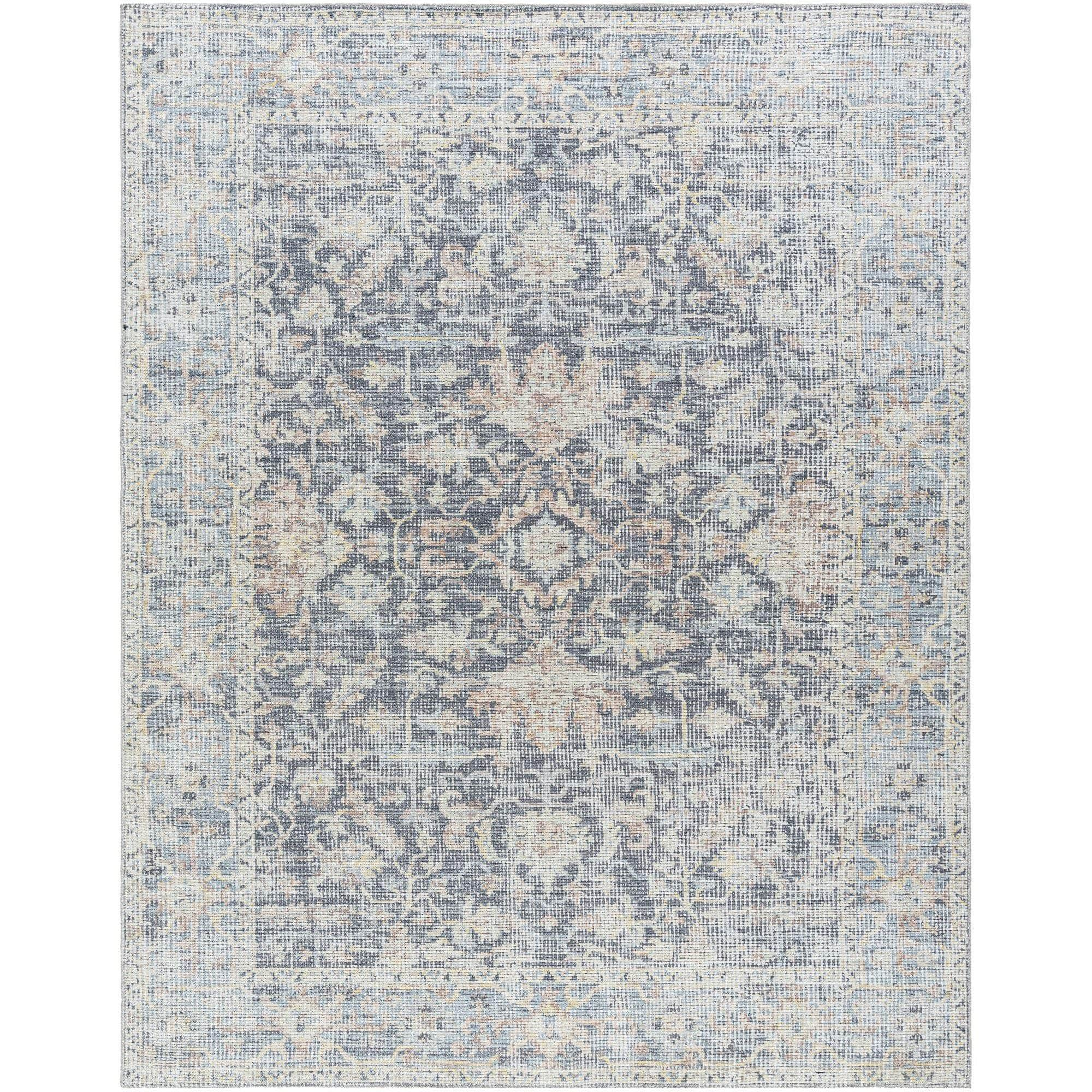 Machine Woven PNWOL-2304 Charcoal, Sky Blue, Amber, Seafoam, Light Brown, Gray Rugs #color_charcoal, sky blue, amber, seafoam, light brown, gray