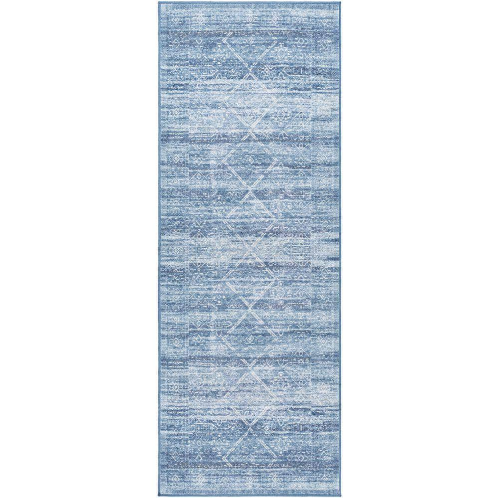 Machine Woven HRH-2307 Dark Blue, Denim Rugs #color_dark blue, denim