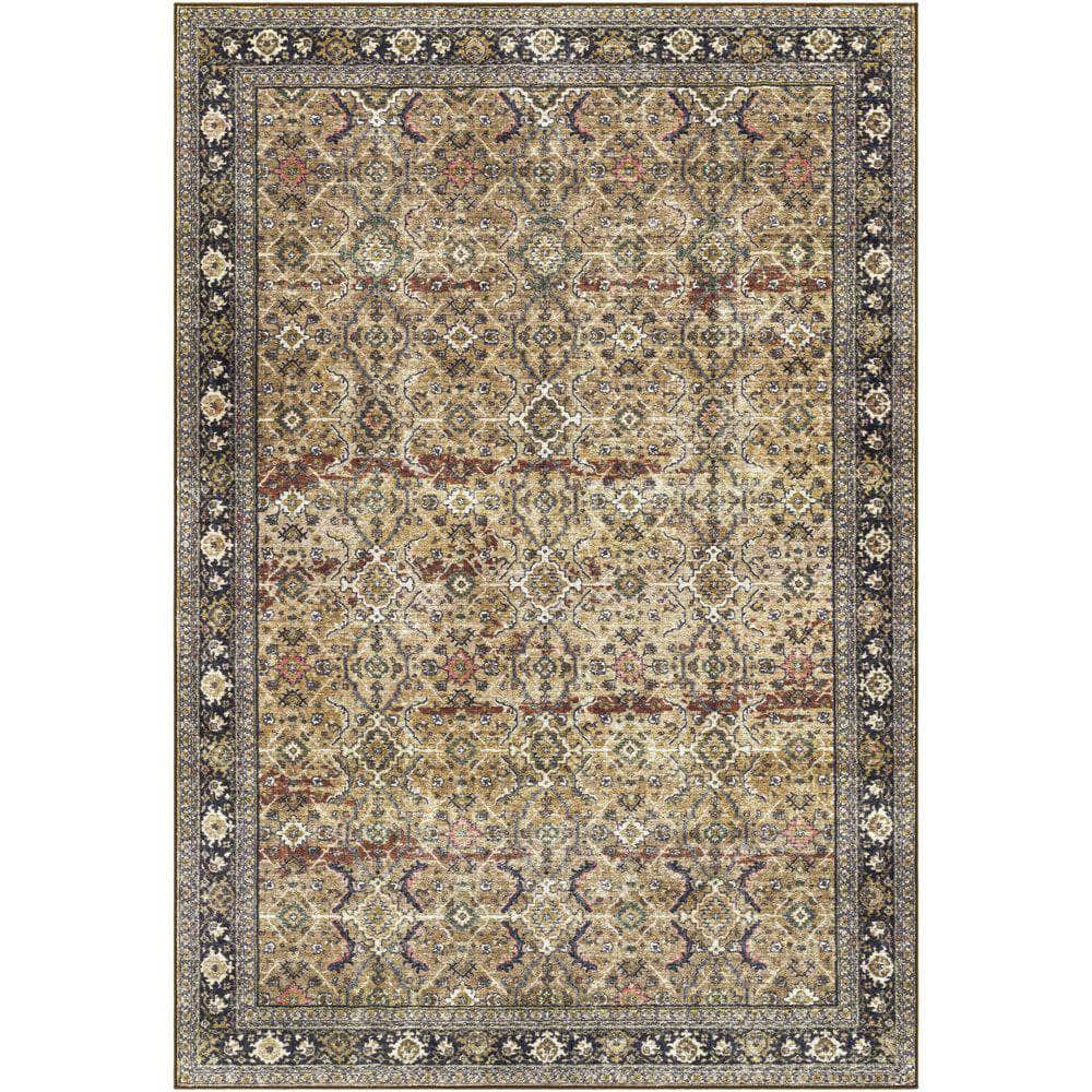 Machine Woven LEC-2305 Dark Blue, Rust Rugs #color_dark blue, rust