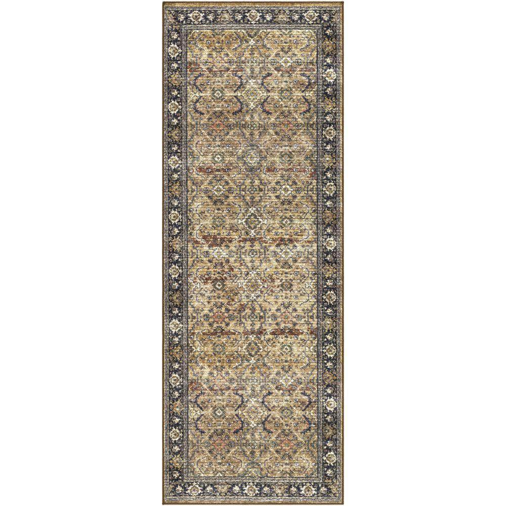 Machine Woven LEC-2305 Dark Blue, Rust Rugs #color_dark blue, rust